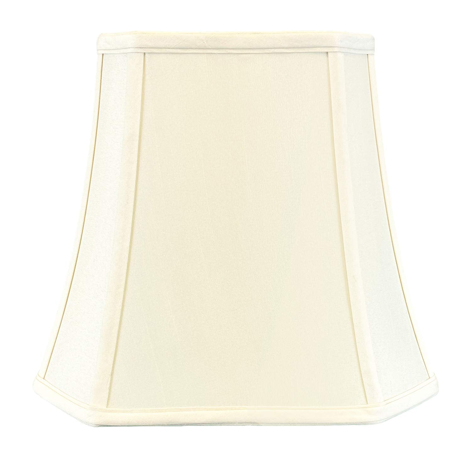 Royal Designs, Inc. Bell Lamp Shade, Square Cut Corner, Fabric, 12 Inch, Eggshell, Model BSO-705-12EG