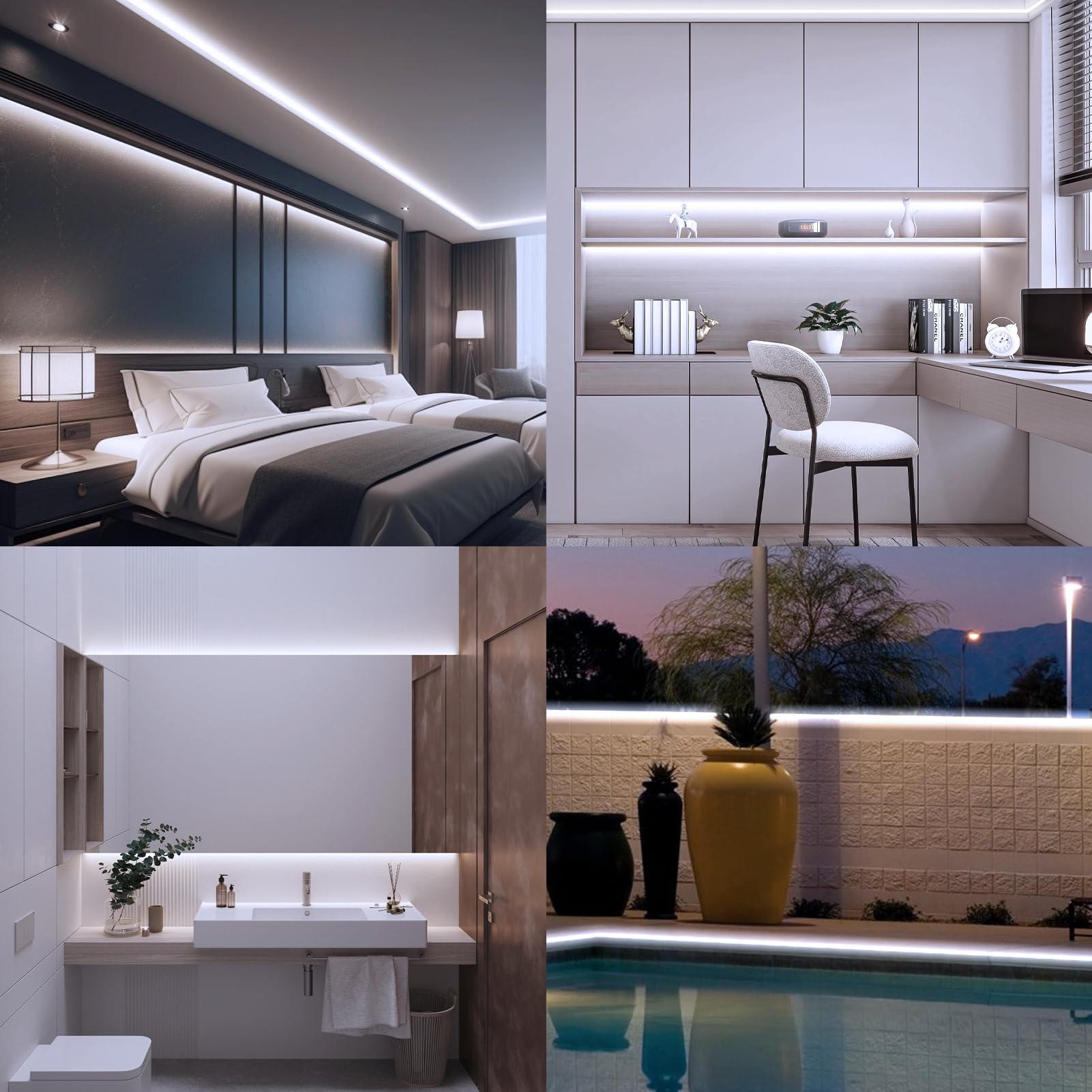 Bsglobal 2 Pack Cob Led Strip Light, 6.6Ft 640 Led Battery Powered Led Strip Lights, Flexible Cuttable Wireless Click Light For