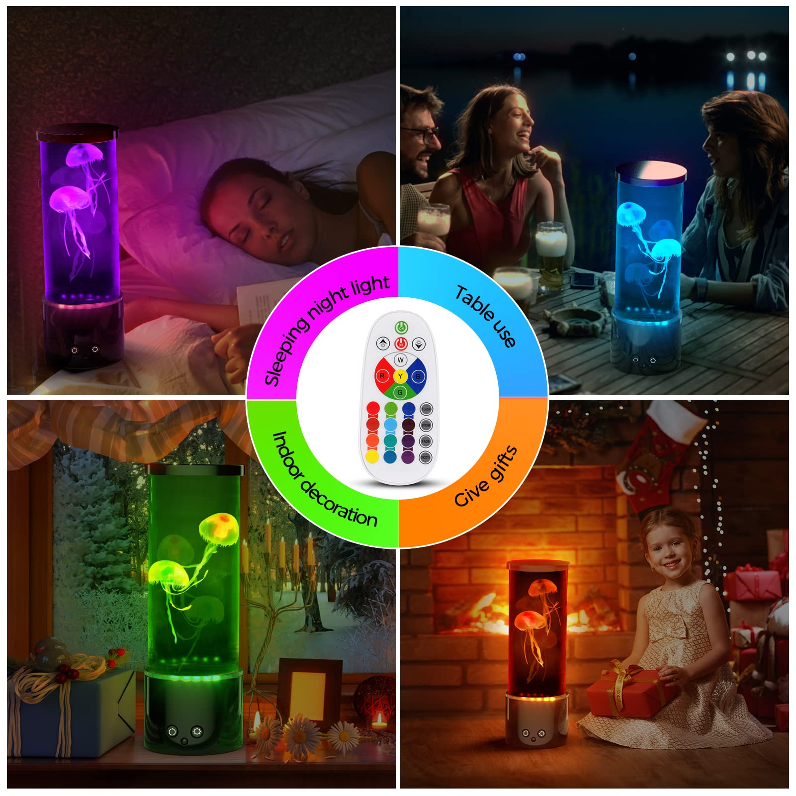 Aonesy Jellyfish Lamp, 17 Color Changing Jelly Fish Light Mood Lamps For Home Office Room Desktop Decoration, Jellyfish Aquarium