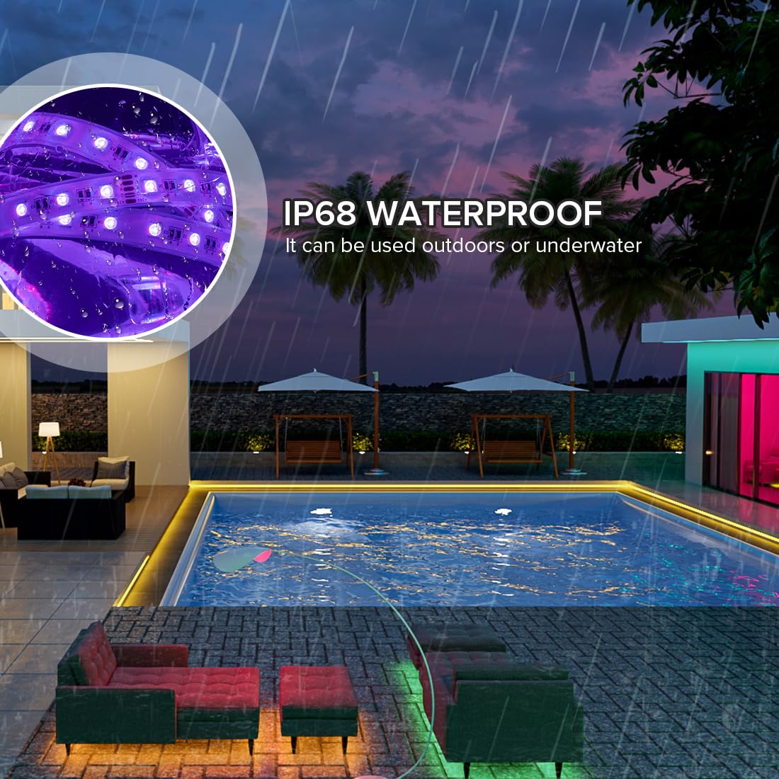 Btf-Lighting Ip68 Waterproof Outdoor Rgbw Led Strip 5050Smd Rgb+Warm White(3000K-3500K)4 Color In 1 Dc12V 16.4Ft 5M 60Led/M Mult
