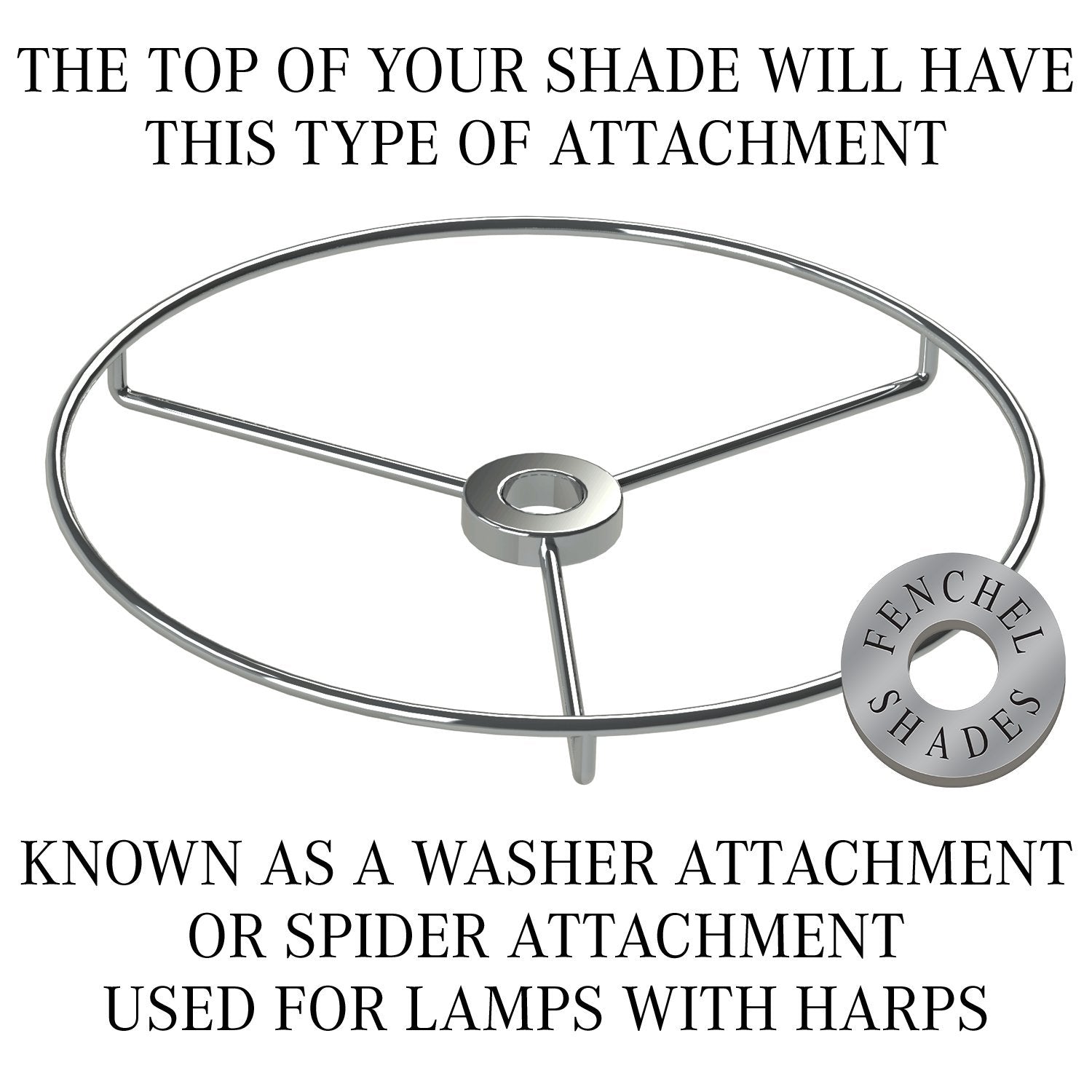 Fenchelshades.Com Lampshade 6'' Top Diameter X 11'' Bottom Diameter X 9'' Slant Height With Washer (Spider) Attachment For Lamps