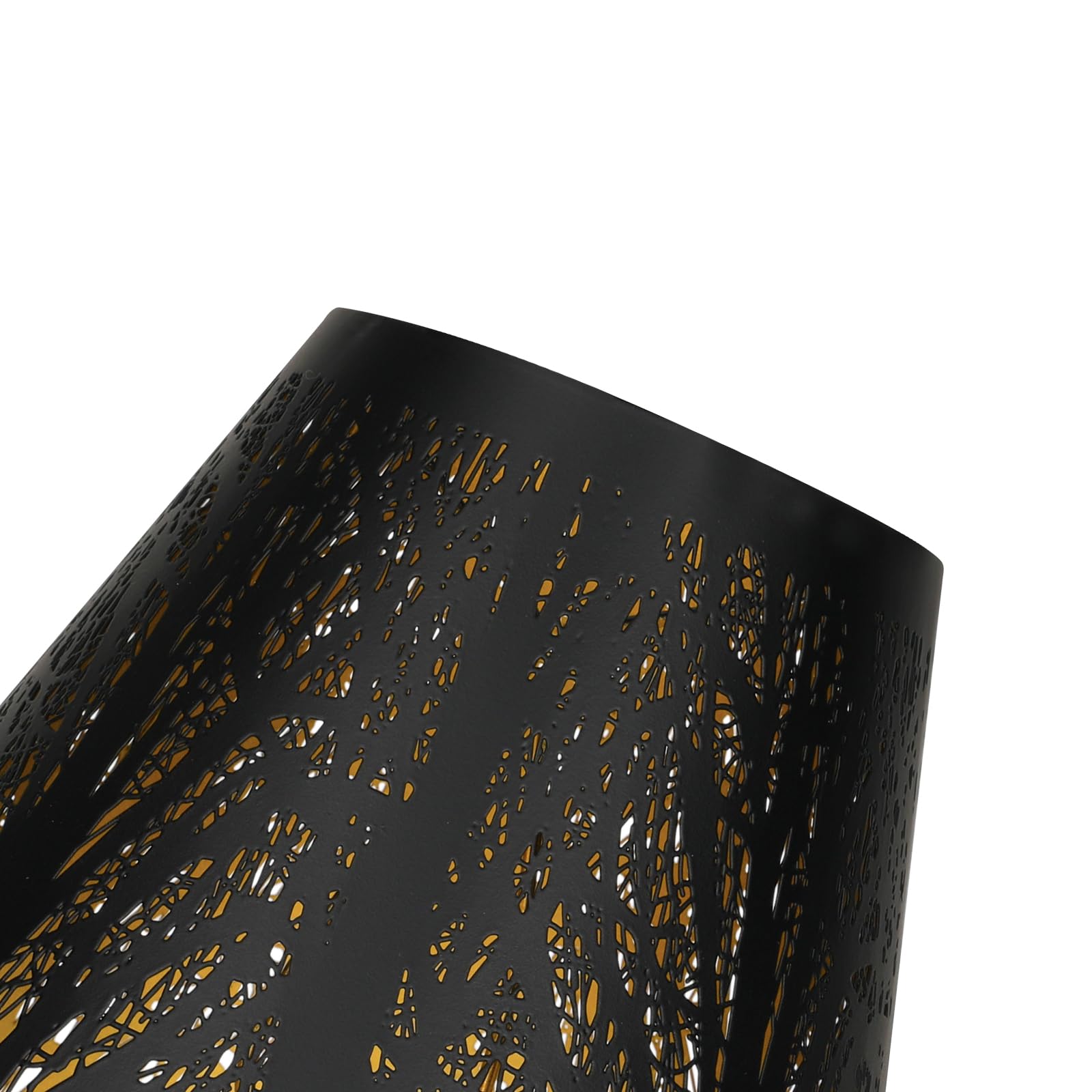 ALUCSET Small Lamp Shades Set of 2, Bell Clip-on, 3in x 6in x 5in, Wood, Black Gold Grove
