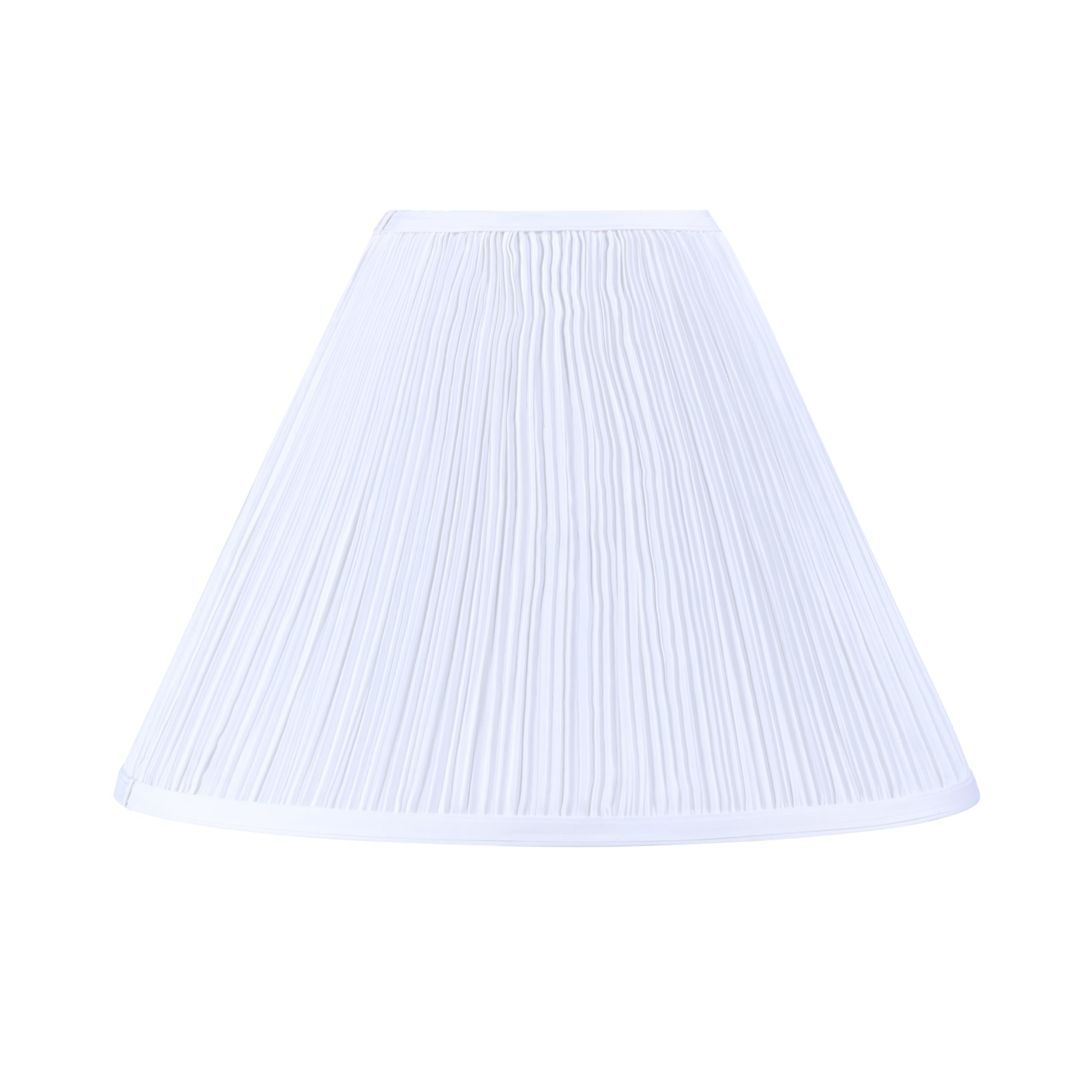 Aspen Creative 33196, Hardback Empire Transitional Spider Lamp Shade, Mushroom Pleated White Faux Silk Fabric, 6" Top X 16" Bottom X 12" Slant Height