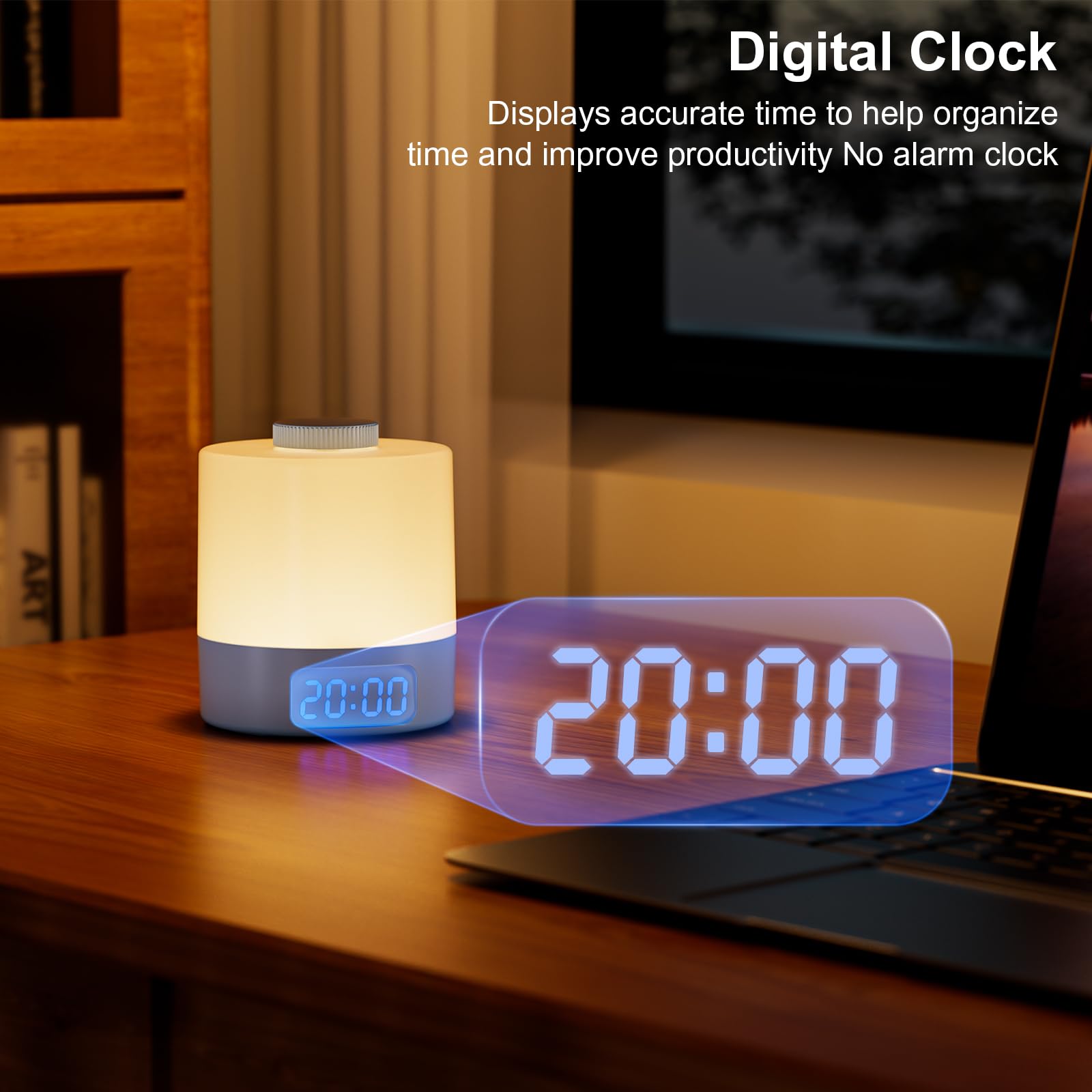 WOBANE Night Light for Kids - Dimmable LED Bedside Lamp, 3600mAh, Small, Blue, Model K66, Portable for Nursery and Adults