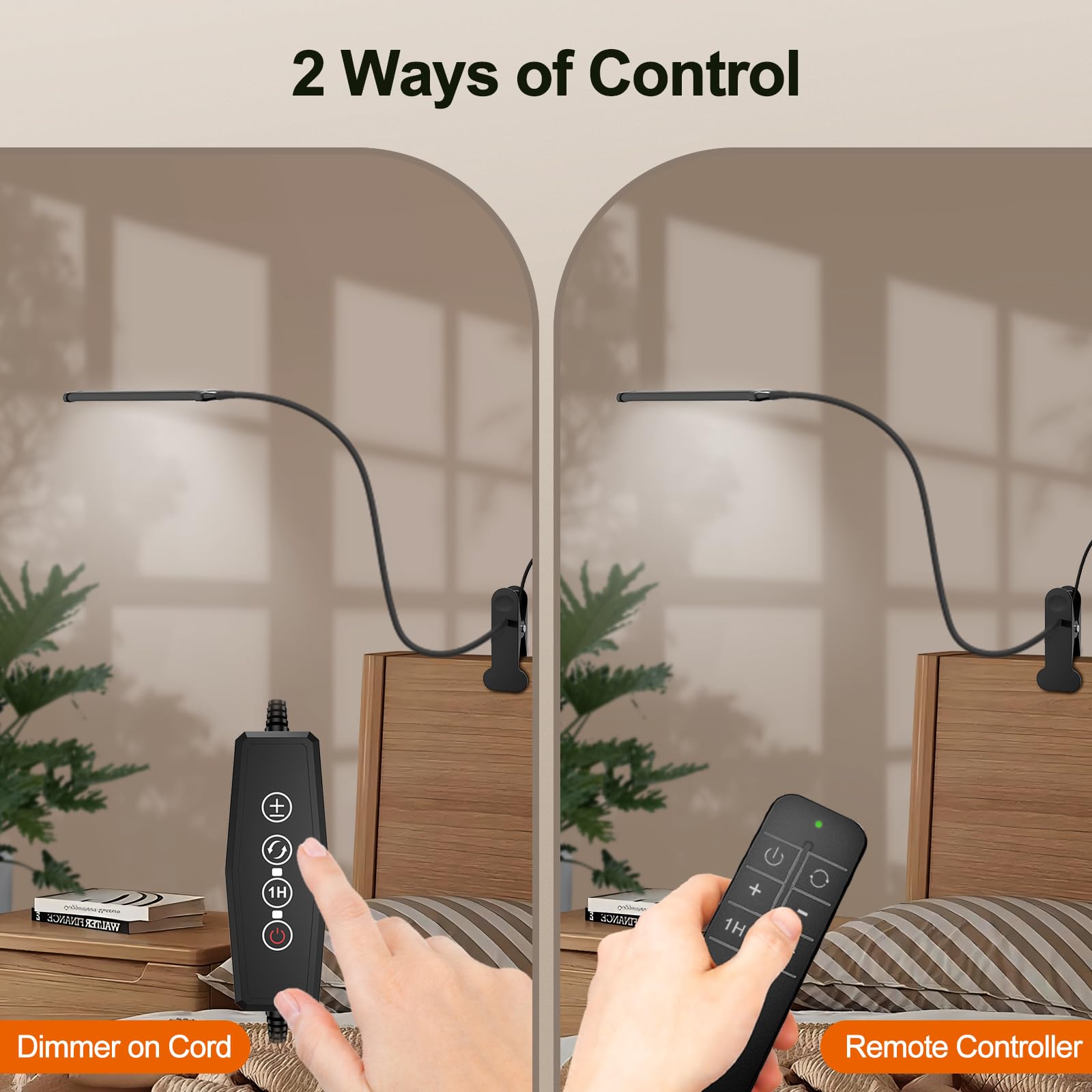 Mojimdo Desk Lamp With Remote, 3 Color & 5 Brightness & 77Led Dimmable Reading Lamp, 15.7'' Flexible Gooseneck Clamp Lamp, Eye-C