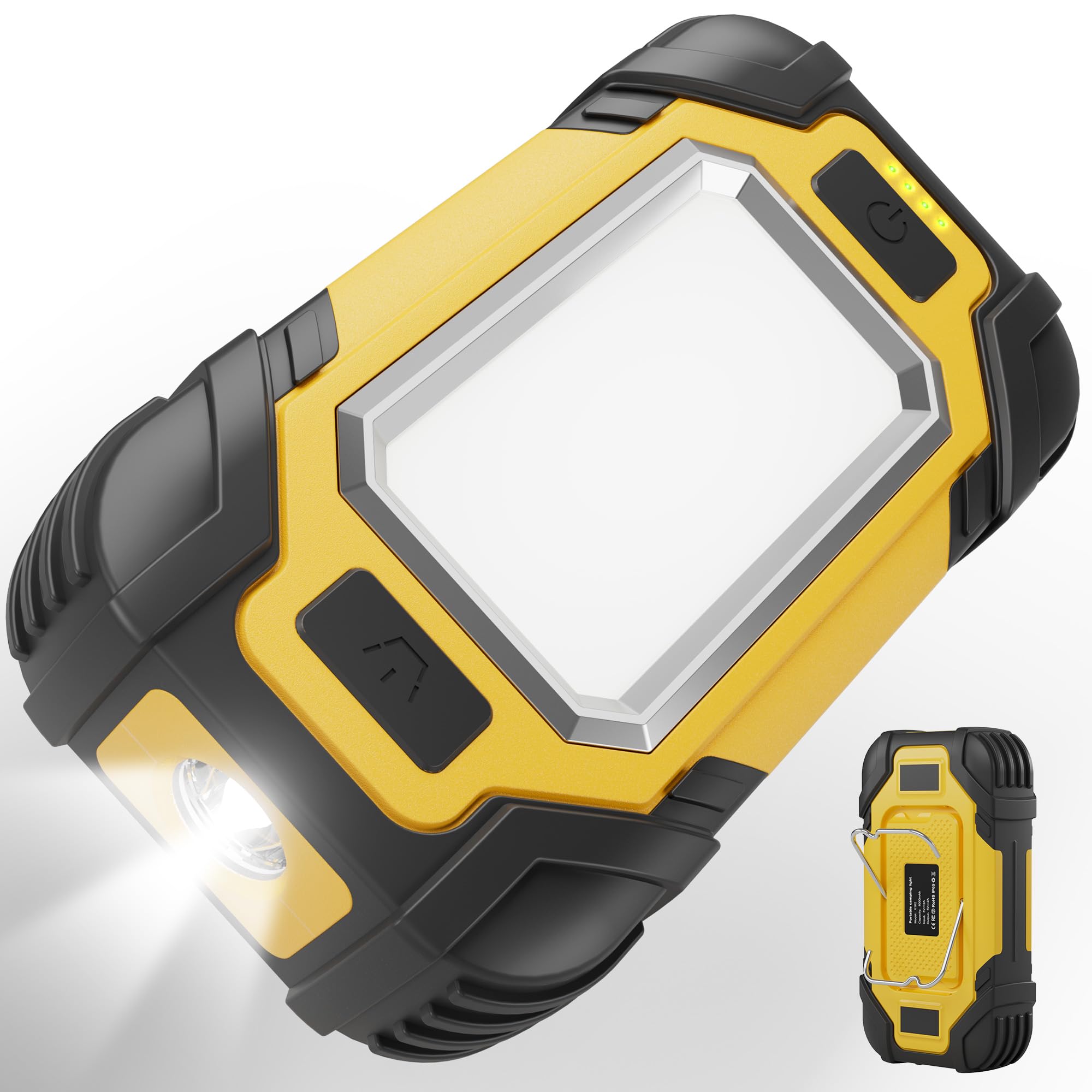 Magnetic Work Light Rechargeable, 8000mAh Dual Light Source COB LED Work Light with 8 Lighting Modes, IP65 Waterproof, Portable 