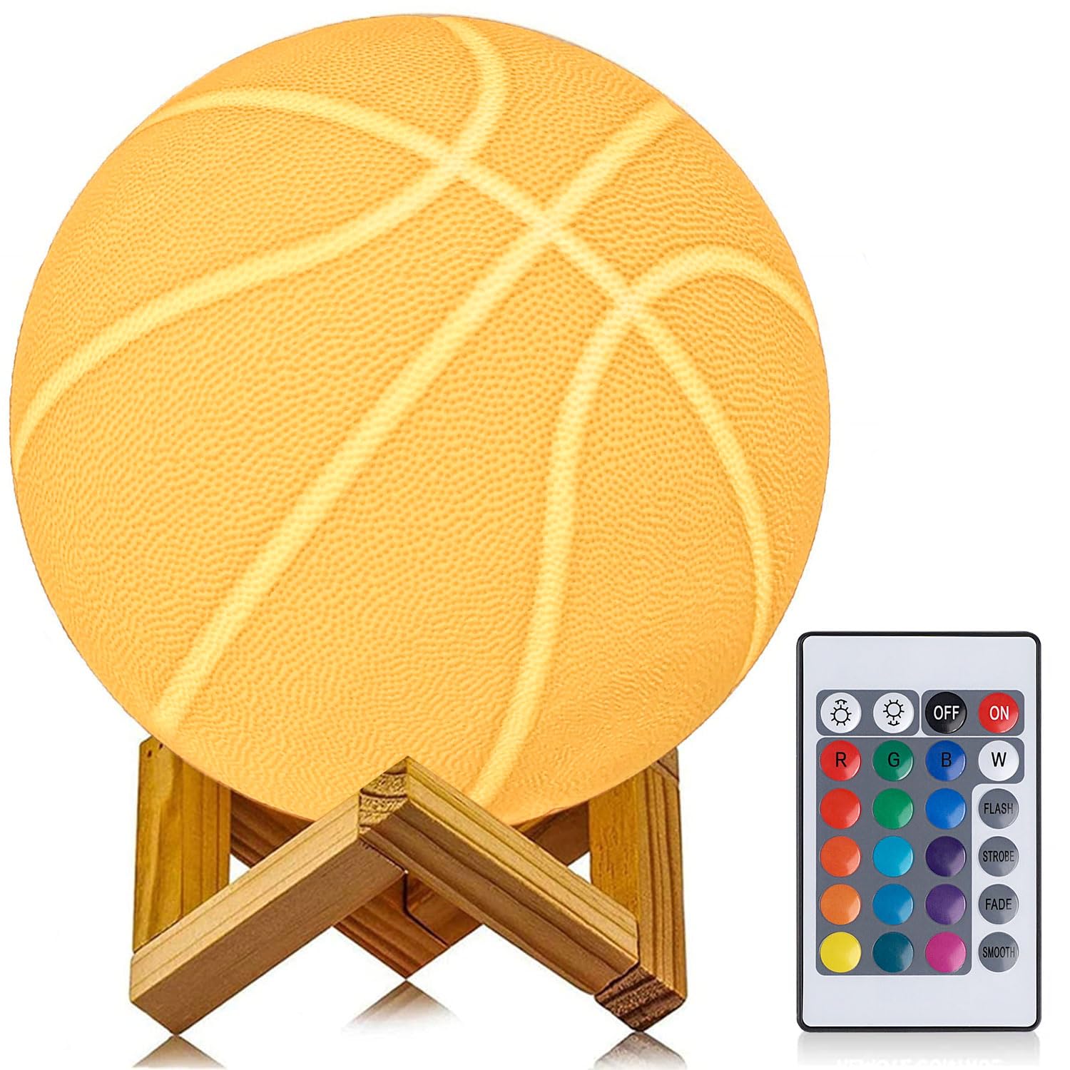 Olee Odee Basketball Night Light, Remote Control, 16 Color Changing, 4.7 inch, Multicolor, Model OODEL-003