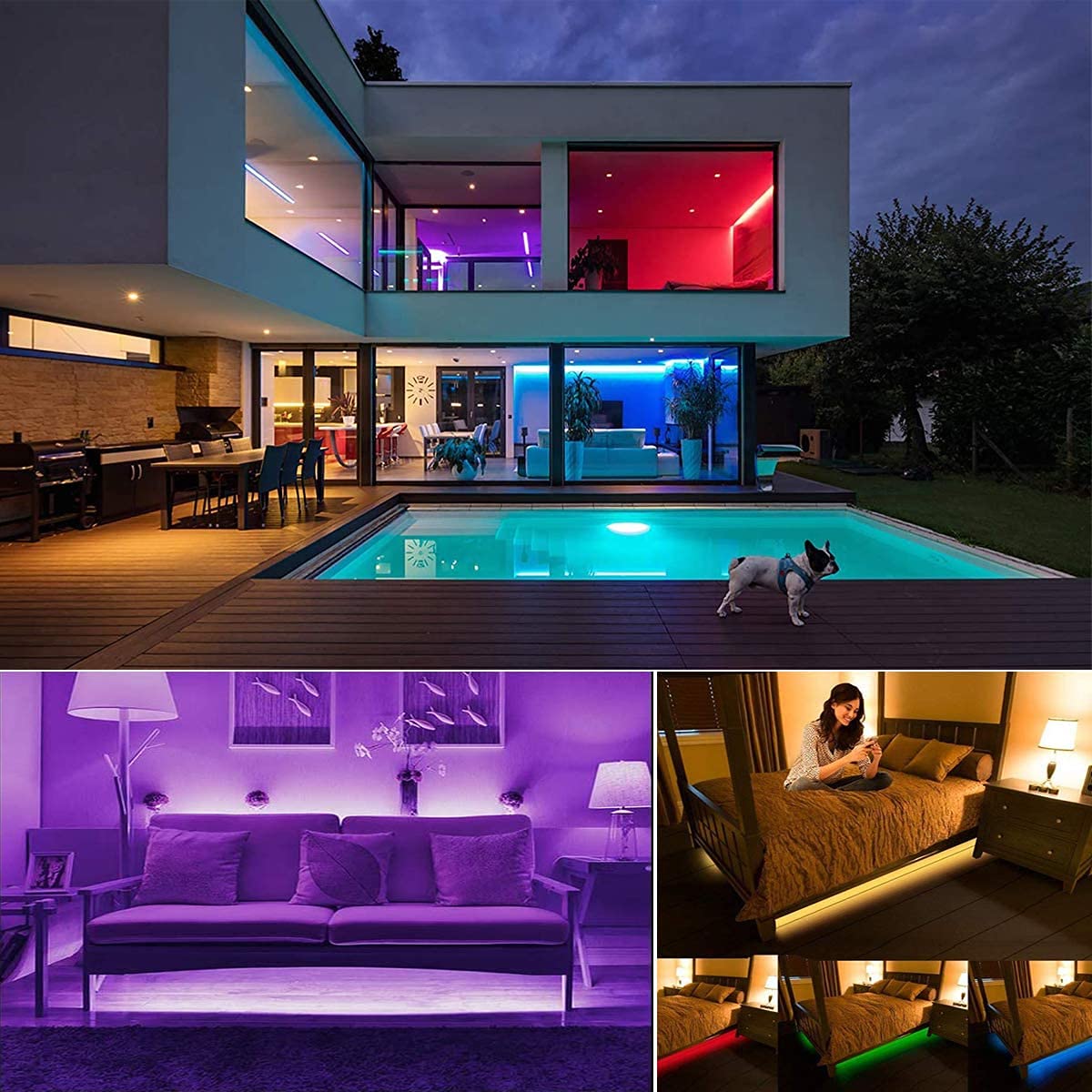 Kopmhye 10Ft Rgb Led Strip Lights, Waterproof Usb Backlight, 16 Color Changing For Tv & Pc