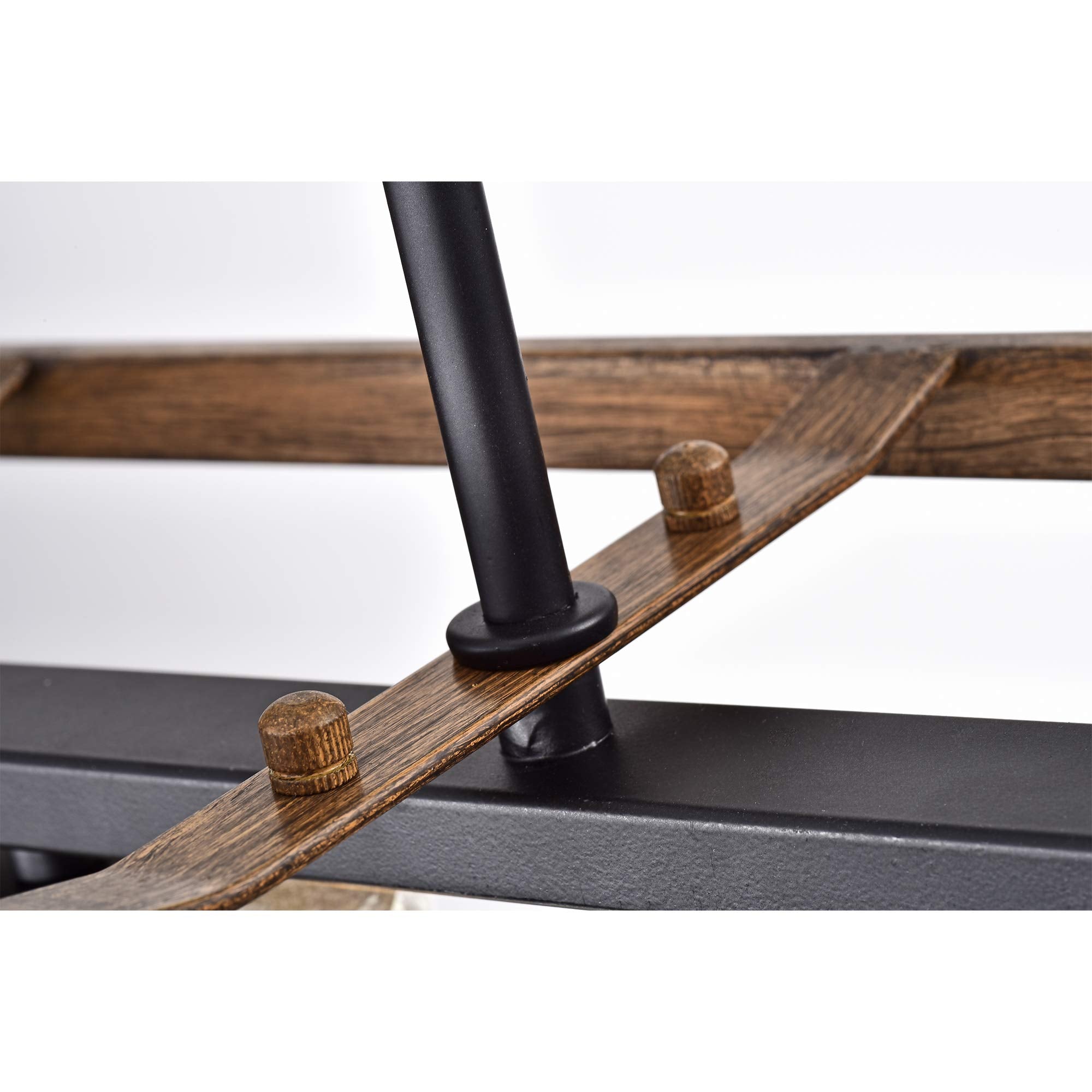 Desaki Matte Black 5-Light Chandelier, Imitation Wood Grain, Metal, 40.35&quot;L X 7.87