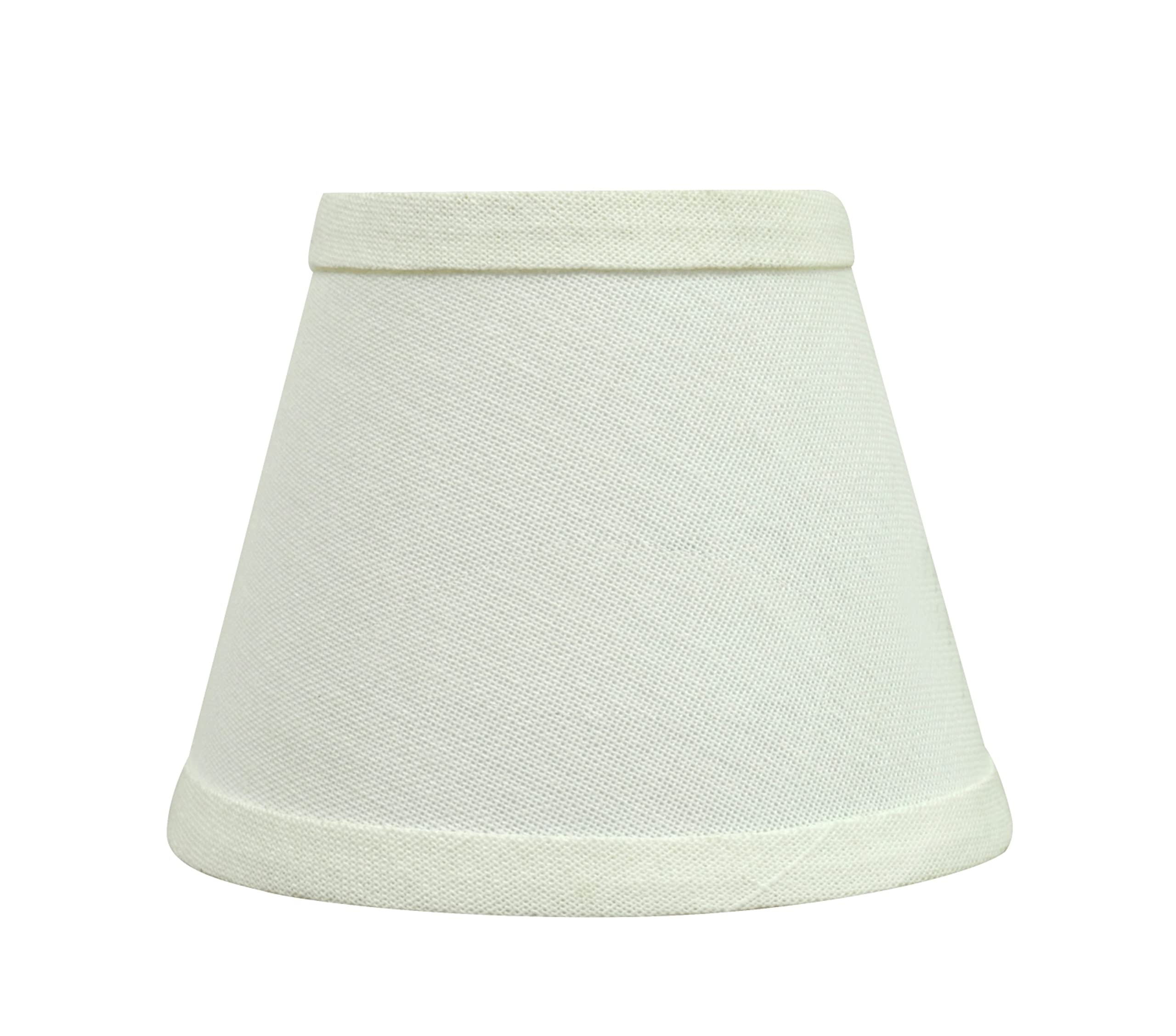 Aspen Creative 32060-2A Small Hardback Empire Shape Chandelier Clip-On Lamp Shade Set (2 Pack), Transitional Design In White, 5&quot; Bottom Width (3&quot; X 5&quot; X 4&quot;)