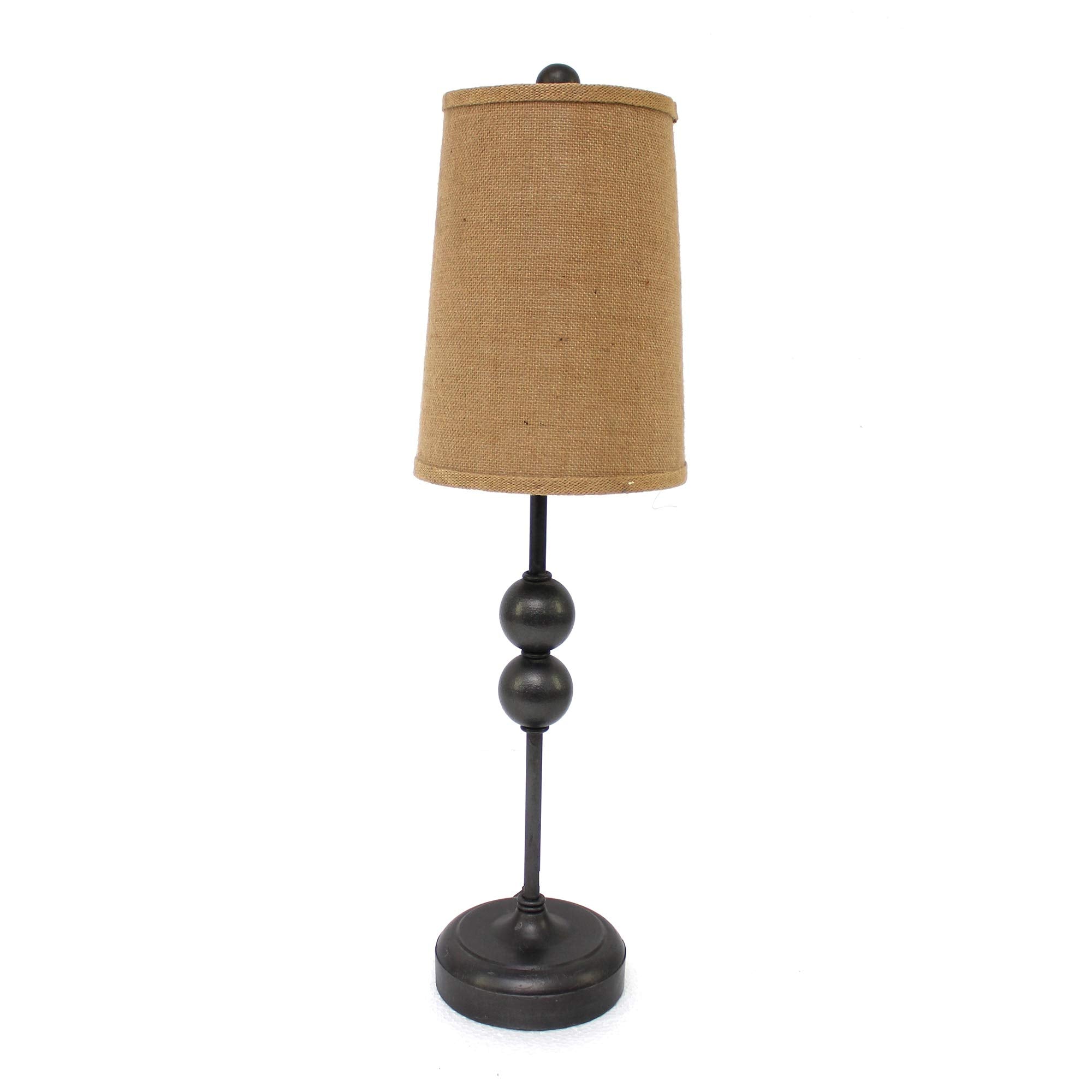 Benzara Metal Spindle Design Table Lamp, Cone Shade, Round Base, Black, Model BM217233