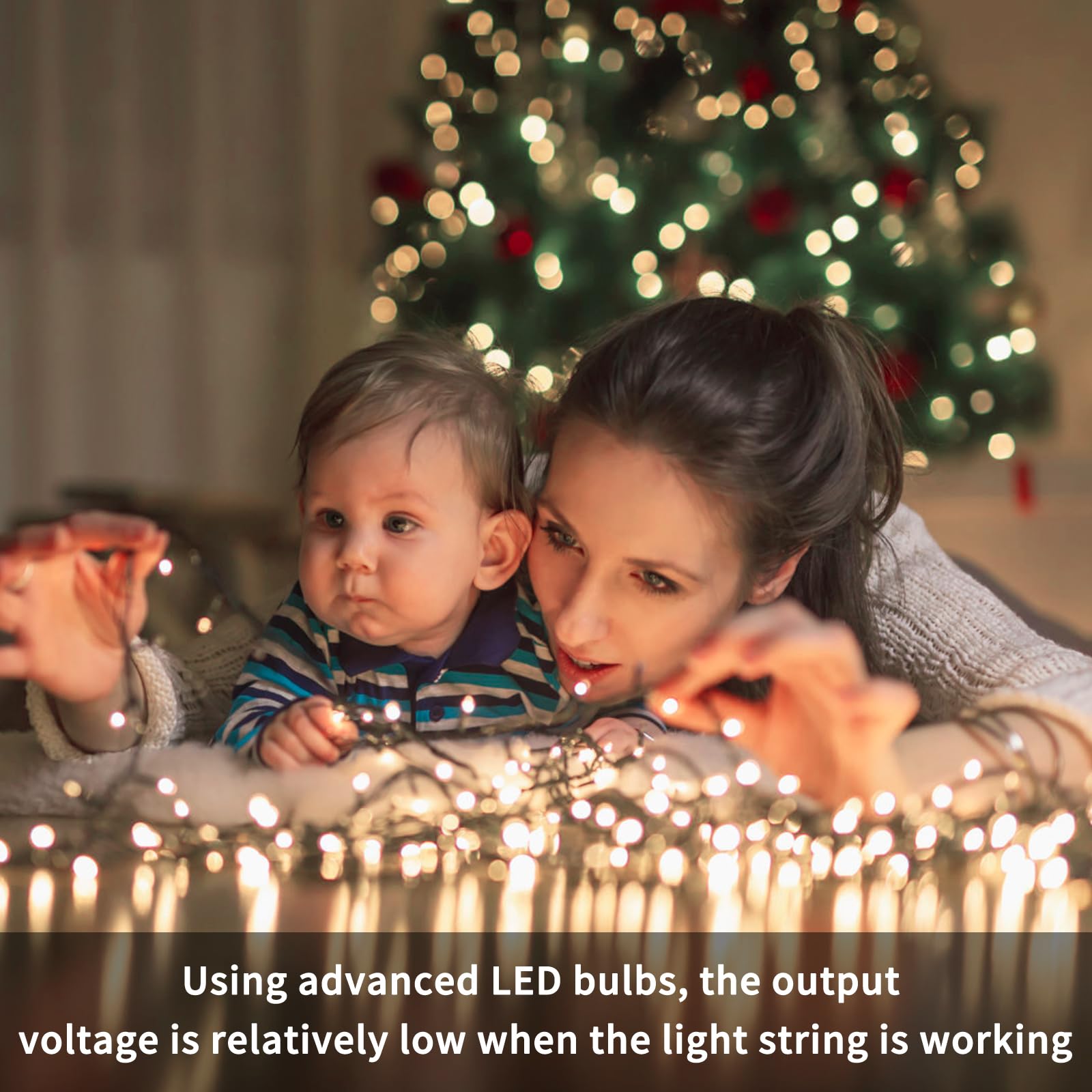 VIL Christmas Tree Lights - 8.2Ft 448 LED Cool White Fairy String Light, Dimmable, 8 Modes, Indoor/Outdoor, Model SW-LSL-2.5-