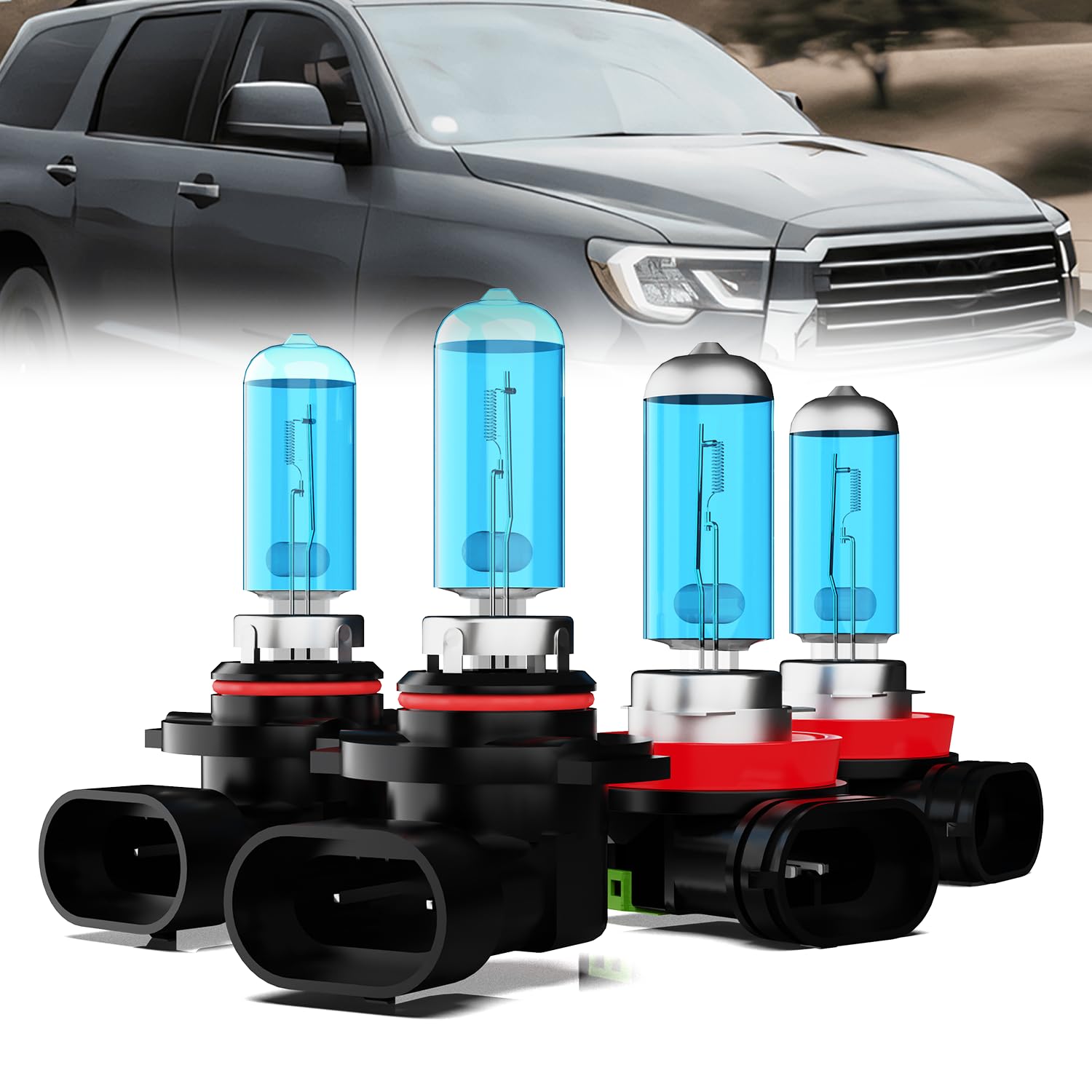 TTDBDAN Headlights Compatible with 2008-2018 Toyota Sequoia Halogen Headlight Bulbs,9005/HB3/H10 High Beam & H11/H8/H9 Low Beam