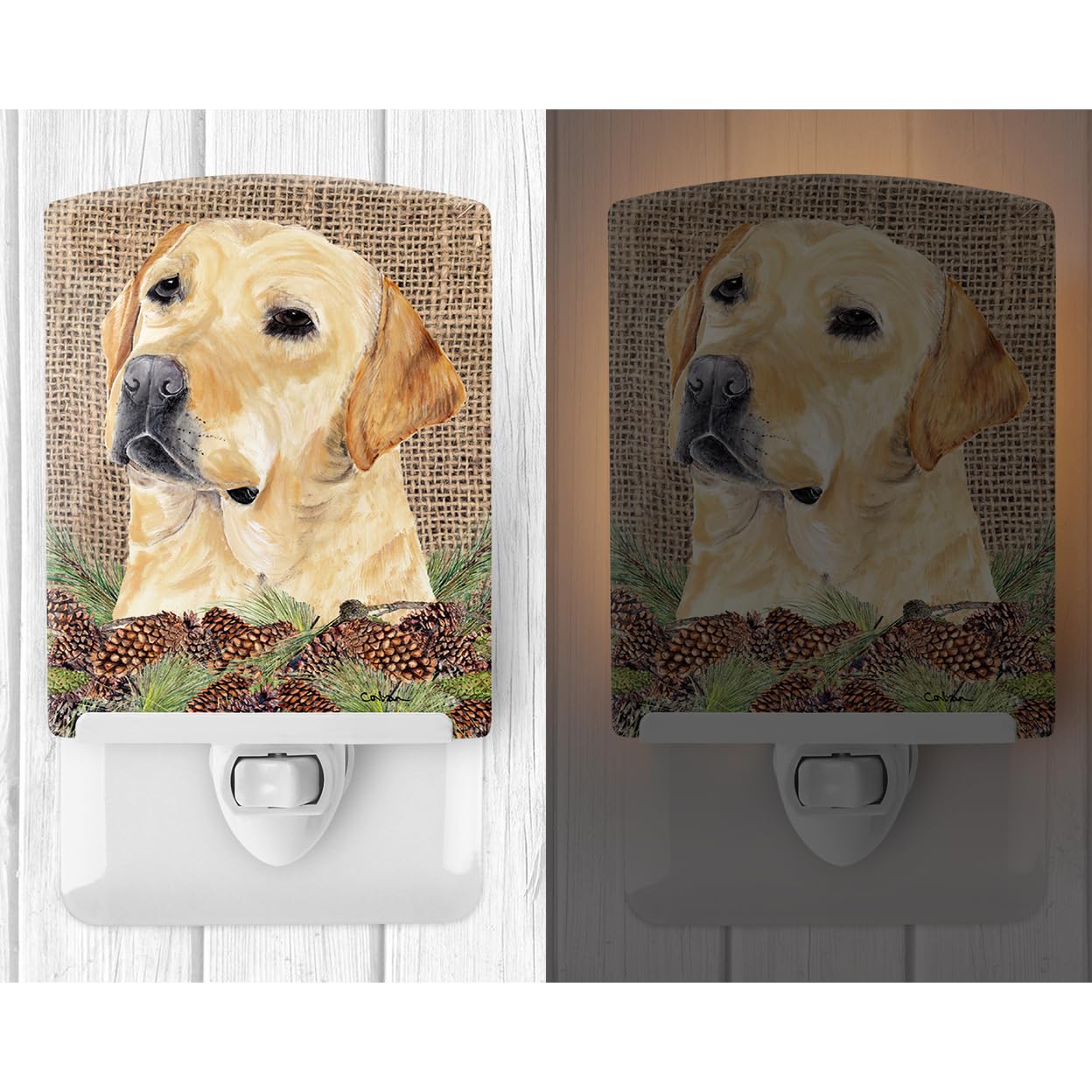 Carolines Treasures Night Light, Ceramic, UL-Certified, 6x4x3in, Labrador, Model SC9049CNL, Ideal for Bedroom, Bathroom, Nursery