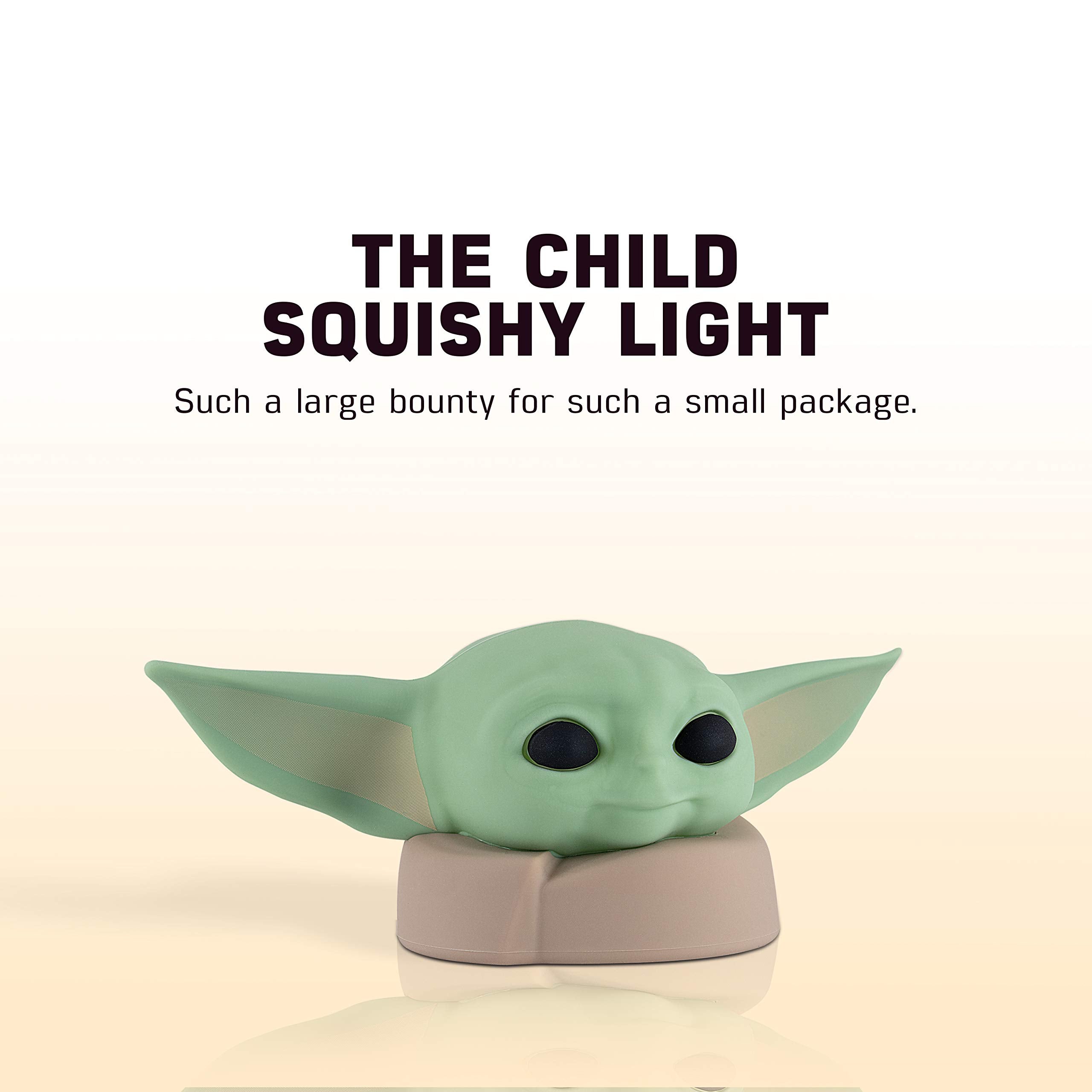 STAR WARS LED Squishy Night Light, Baby Yoda Lamp, Silicone, 51779, Green, Battery/USB Operated, Ideal for Bedroom, Game Room, Office