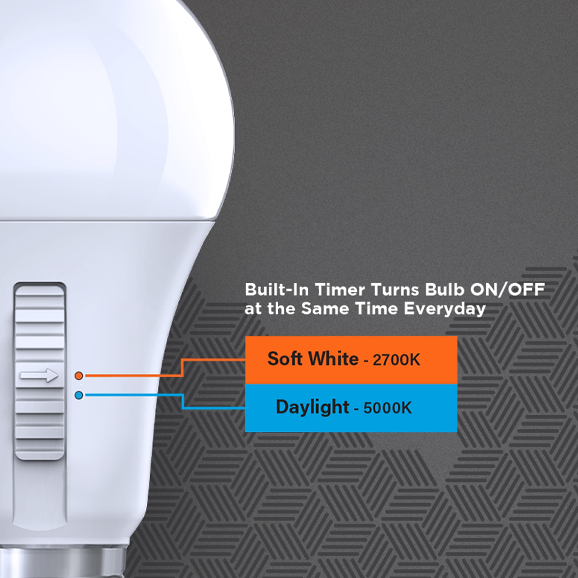 Feit Electric LED Intellibulb A19 Timer Light Bulb - 60W Equivalent, 800 Lumen, 15 Year Life, Soft White & Daylight, Model OM602C