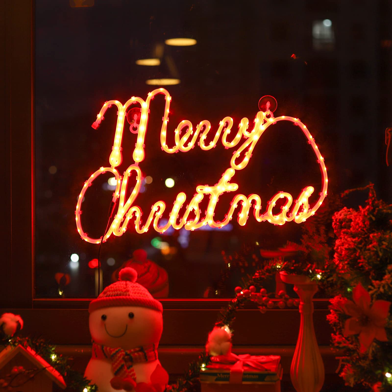 Xmasnova Christmas Window Silhouette Lights, 24 Inch, 180 LED, Double-Sided Decoration for Indoor Wall and Door, Model YHSL-180-F-8