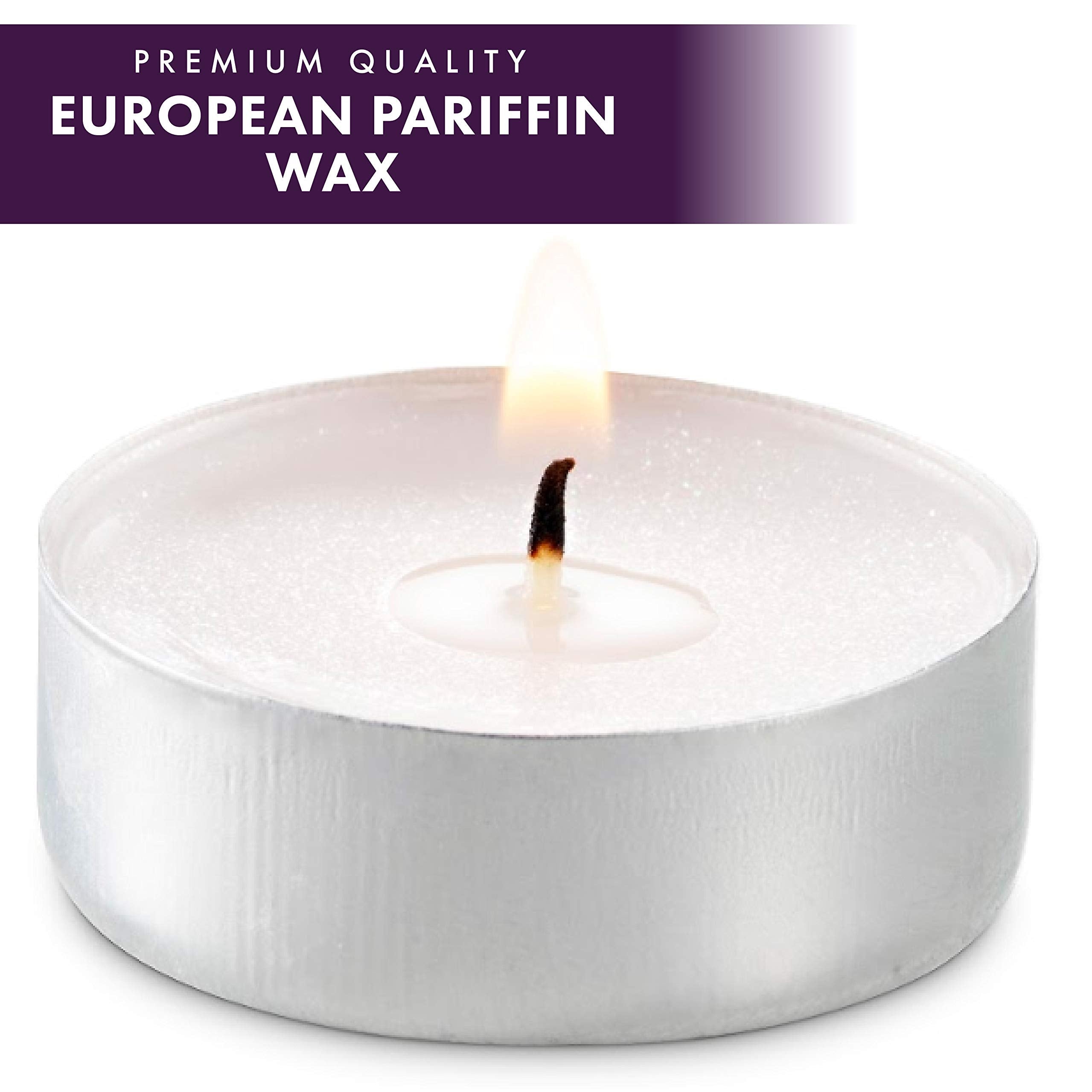 MontoPack Unscented Tea Light Candles | 100 Smokeless, Dripless, Long Lasting | Small Paraffin Wax Votive | White