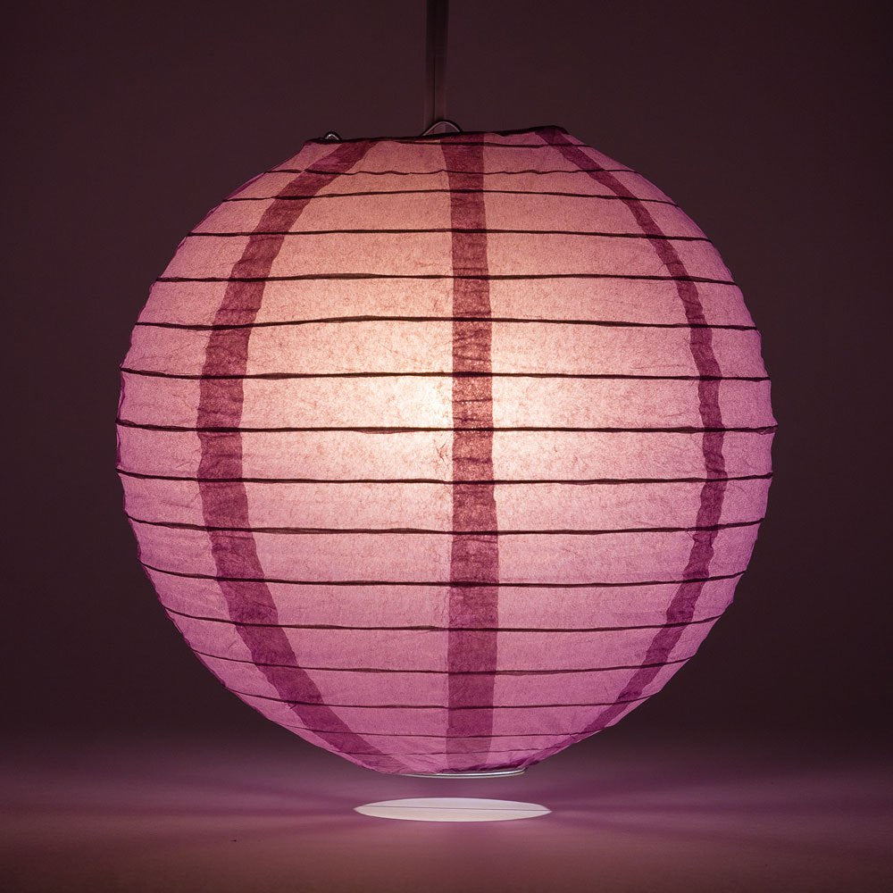 Luna Bazaar Paper Lantern - 10-Inch Orchid Purple, Parallel Ribbing - Decorative Accent for Weddings and Parties
