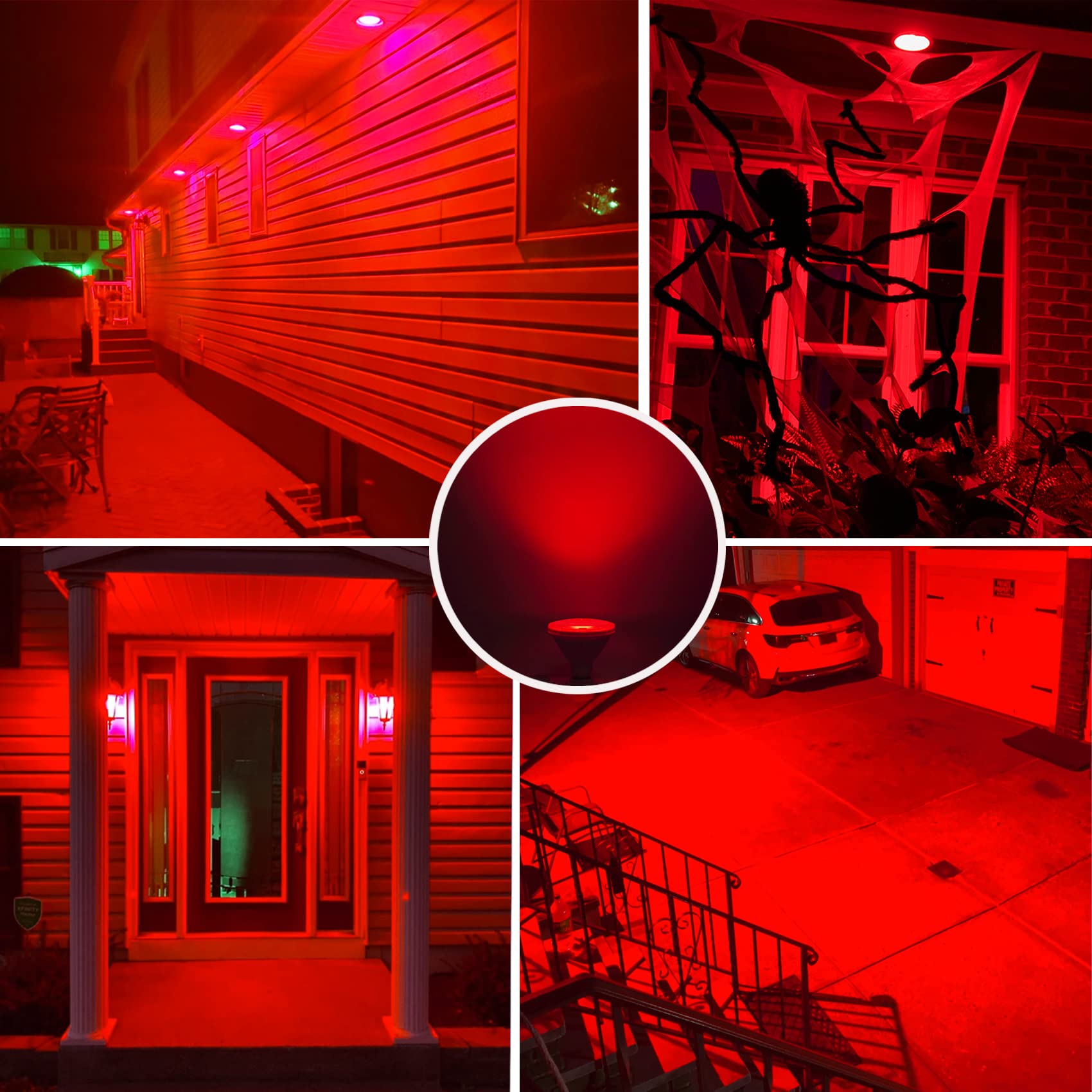 Ciciny Par38 Red Flood Light Bulb - 15W (100Watt Equivalent) - E26 Base Led Flood Lights 2 Pack, Party Decoration, Porch, Home &