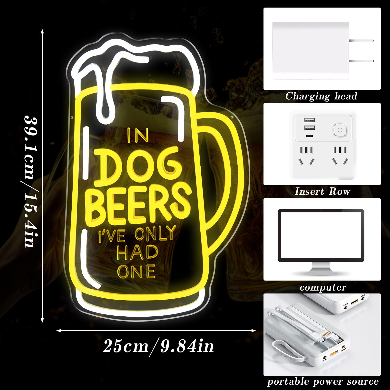Dog malt-inspired Neon Sign For Wall Decor Dimmable malt-inspired Signs Bar Led For Man Cave Light Up Sign For Bedroom Home Shop Pub Bistro Party Restaurant Game Room Decor Christmas Gifts