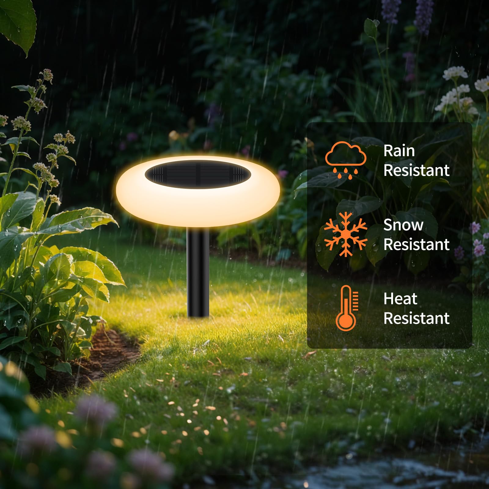 Intelamp Solar Garden Lights - Color Changing, 6 Pack, Colorful, Outdoor, Model 9c-6Pack, Made of Acrylonitrile Butadiene Styrene