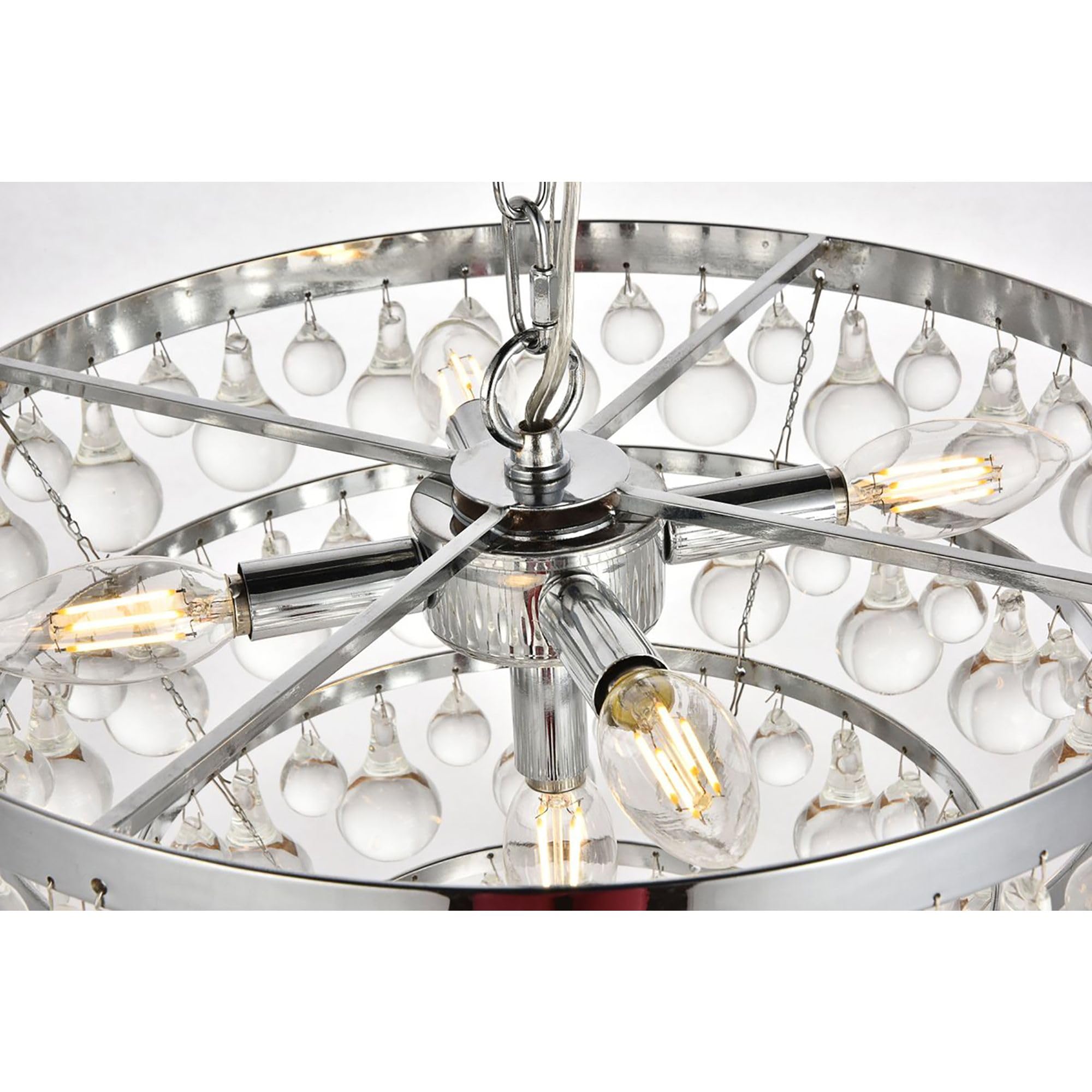 Elegant Lighting Living District Indoor Modern Home Decorative Bright Ceiling Kora Collection Pendant D17 H10.9 Lt:5 Chrome Finish