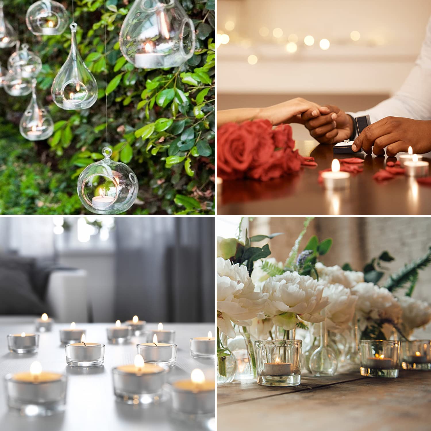 50Pcs Unscented Tealights Candle, White Paraffin Tea Lights Candles 4 Hours, Small Votive Candle For Weddings Anniversaries Emergencies