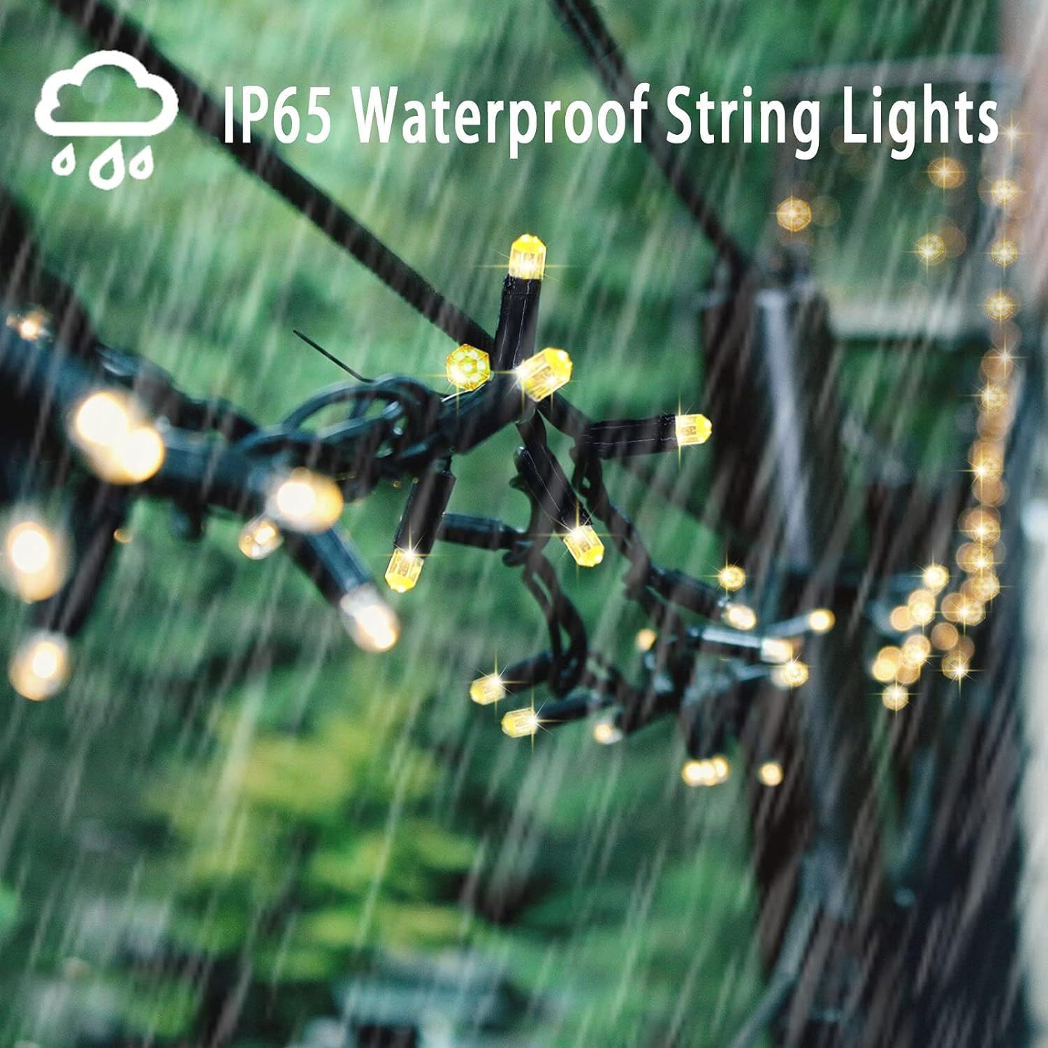 Ucutely Solar String Lights, 115 Ft, 300 LED, 8 Modes, Waterproof, Warm White, Model UZ004, for Patio, Garden, Christmas Decor