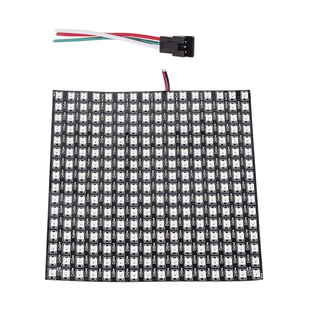 BTF-LIGHTING WS2812B ECO RGB Alloy Wires 5050SMD Individual Addressable 16X16 256 Pixels LED Matrix Flexible FPCB Full Color Works with K-1000C,SP107E,etc Controllers Image Video Text Display DC5V