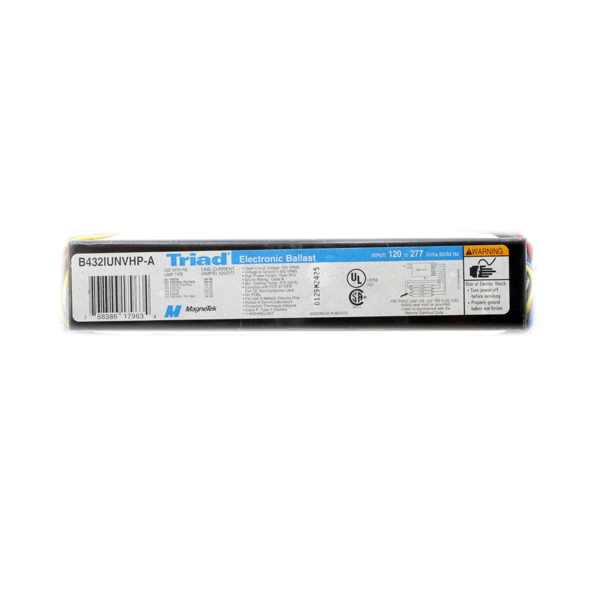 Magnetek B432Iunvhp-A Triad Electronic Ballast, 4-Lamp, F32T8, 32W T8, 120/277V