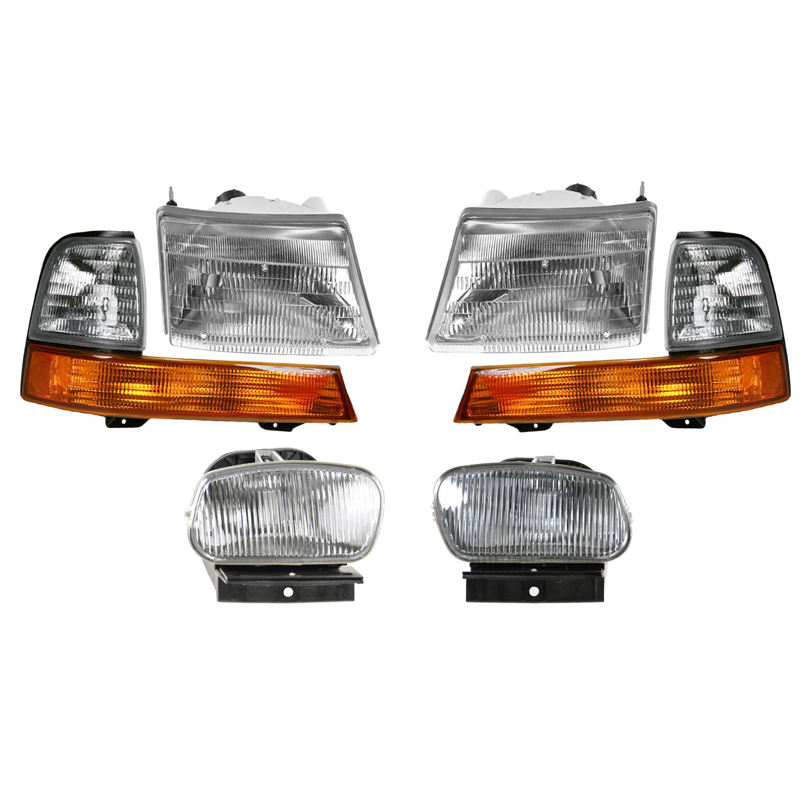 Trq Lighting Kit Compatible With 1998-2000 Ford Ranger Fo2502151 Fo2503151 Fo2520144 Fo2521144 Fo2592198 Fo2593198