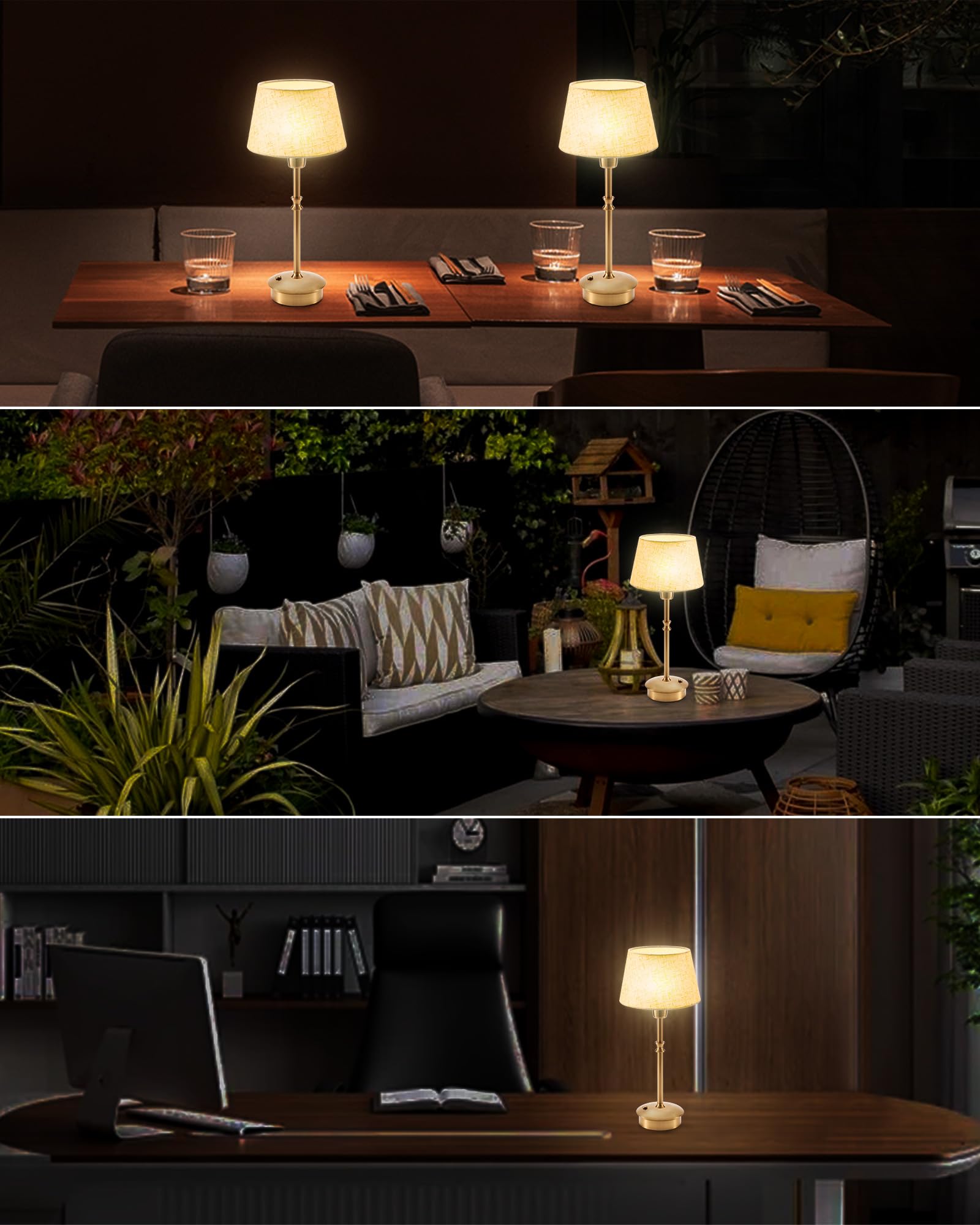 Umexus Portable Cordless Table Lamps Rechargeable, 5000Mah Battery Operated, 3 Level Brightness Dimmable, Night Bedside Lamp, Am