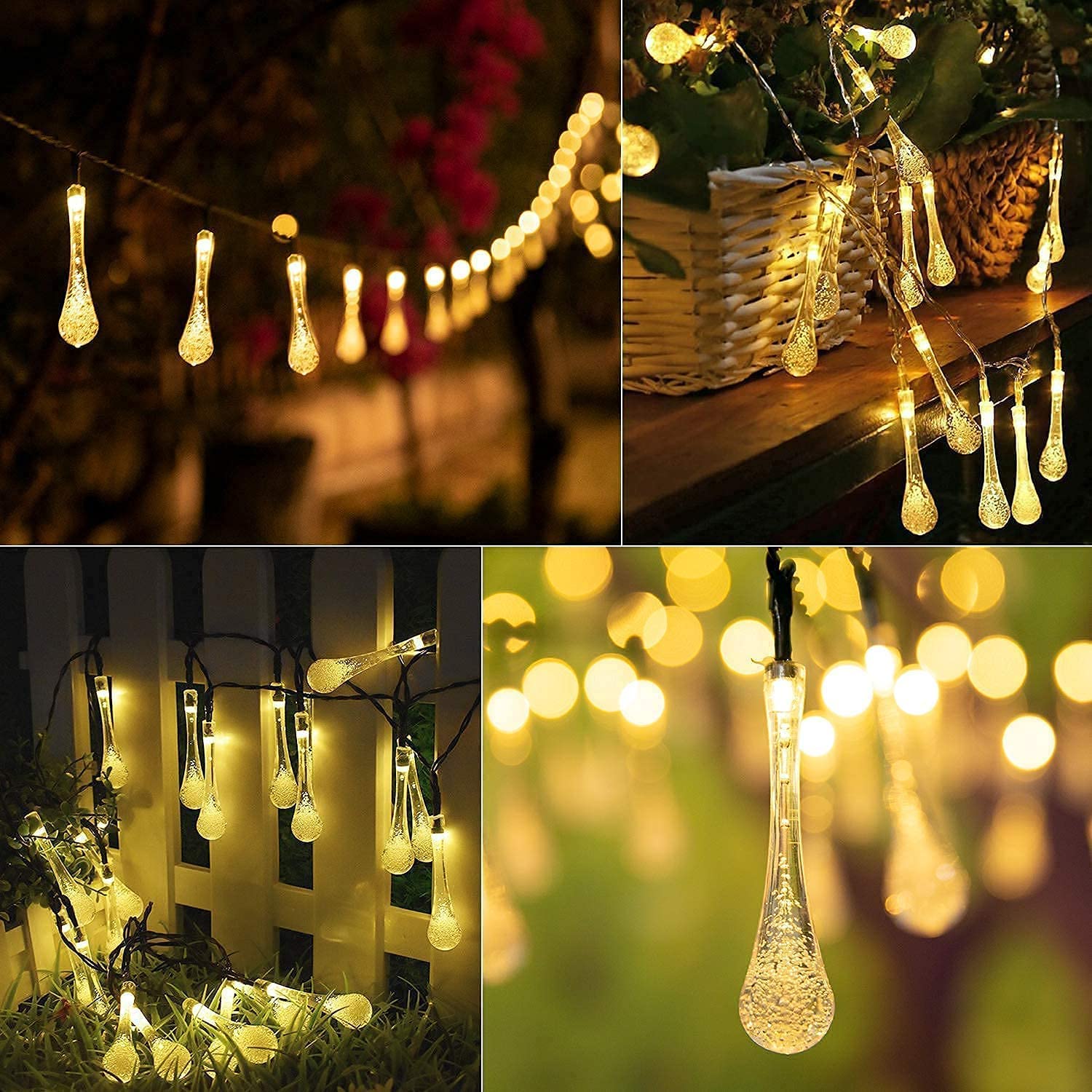 One94Store Fairy Water Drop String Ball Light 14 LED Outdoor Lights Waterproof Crystal Decoration Lighting for Diwali,Home, Gard