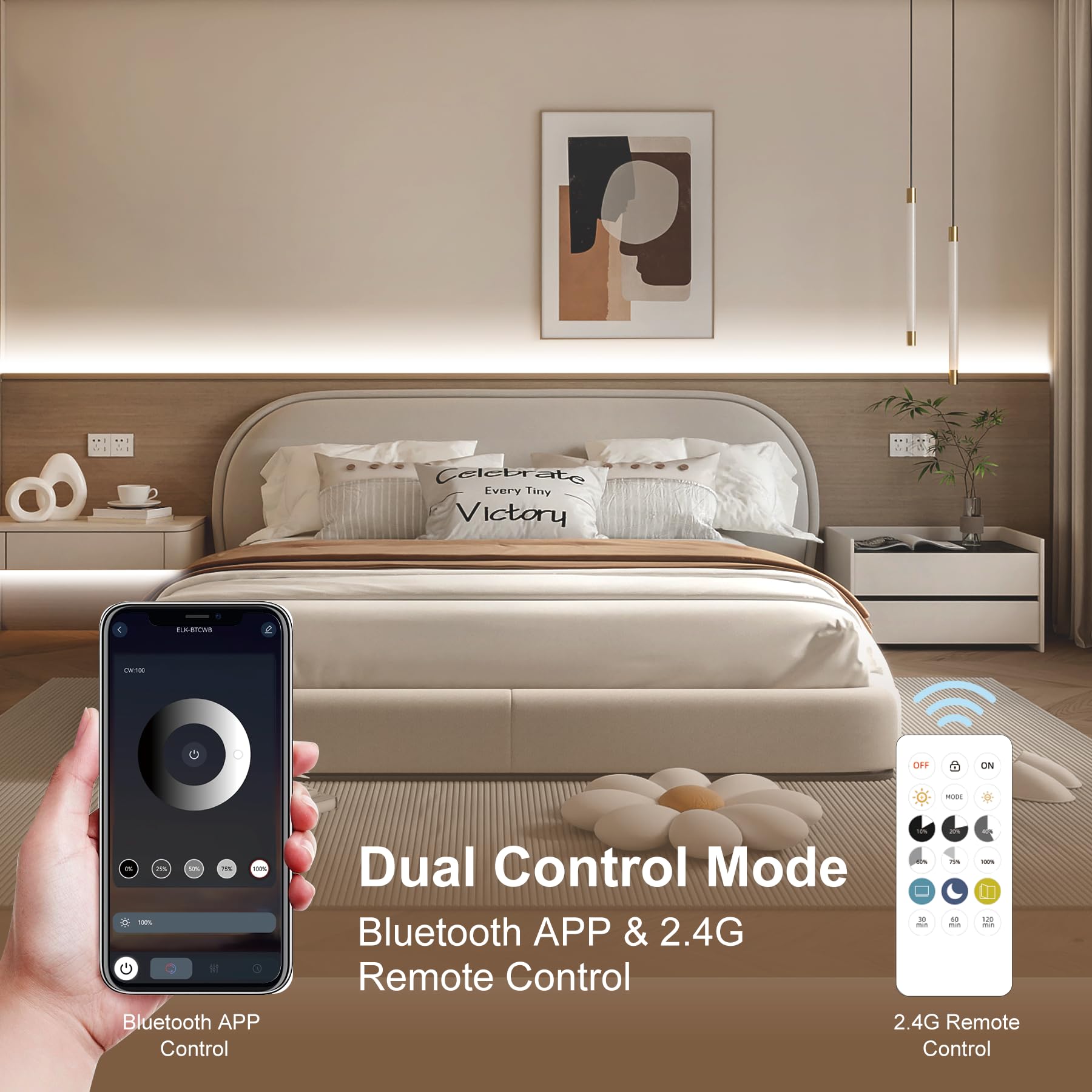 Auziwe Cob Led Strip Light 6000K  24Ft Dimmable White Led Strip Light  Cri92+  Dc24V Tape Light With Rf Remote  Timer Function  Bluetooth App Control For Home Bedroom Kitchen Diy Lighting.