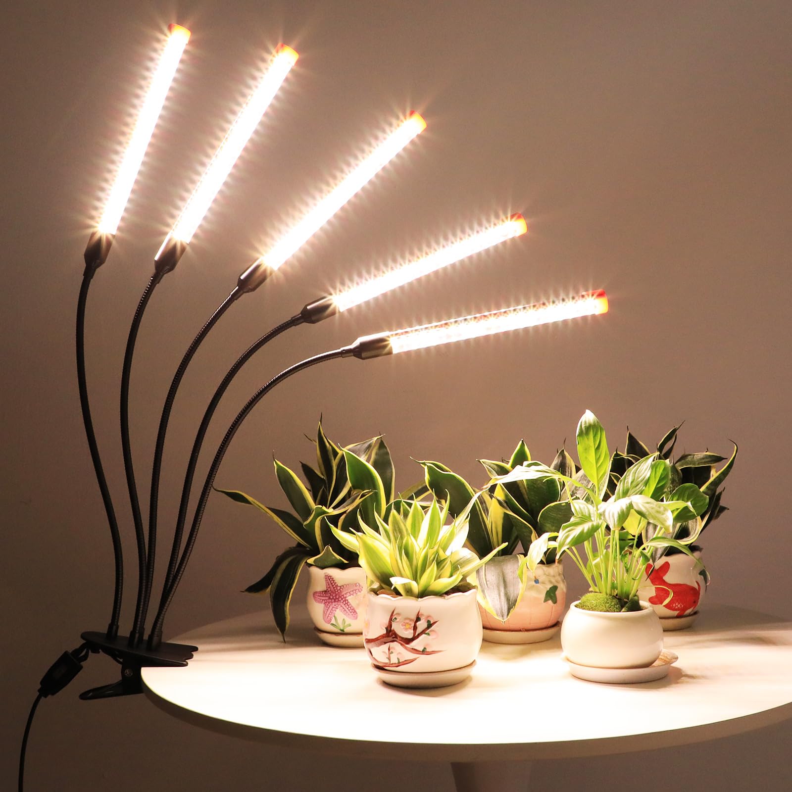 Gamechanger! 45W  Not 15W  5Head Strong Clip Grow Lights For Indoor Plants With Timer  Best Gift For Plants Lover  Led Plant Growing Lamp For Houseplants  Bonsai  Seed Starting  Seedlings  Veg  Flower