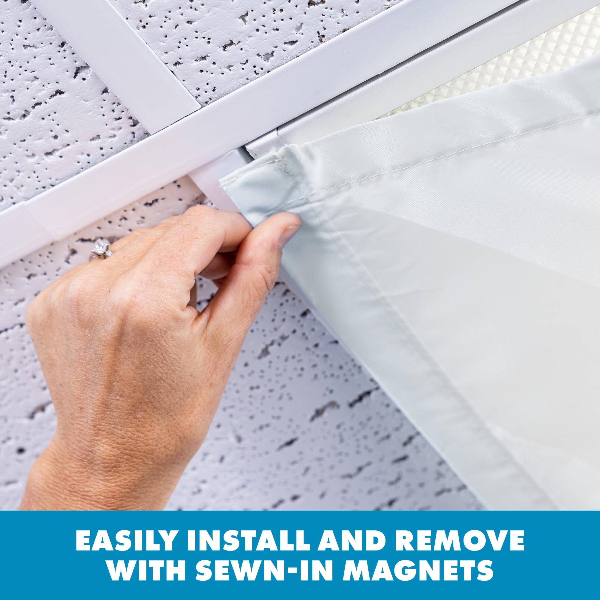 Educational Insights Mini Light Filters Whisper White, 2’ X 2’ 4-Pack, Square Fluorescent Light Covers, Easy Install For Office, Hospitals, Home & Classroom Must Haves