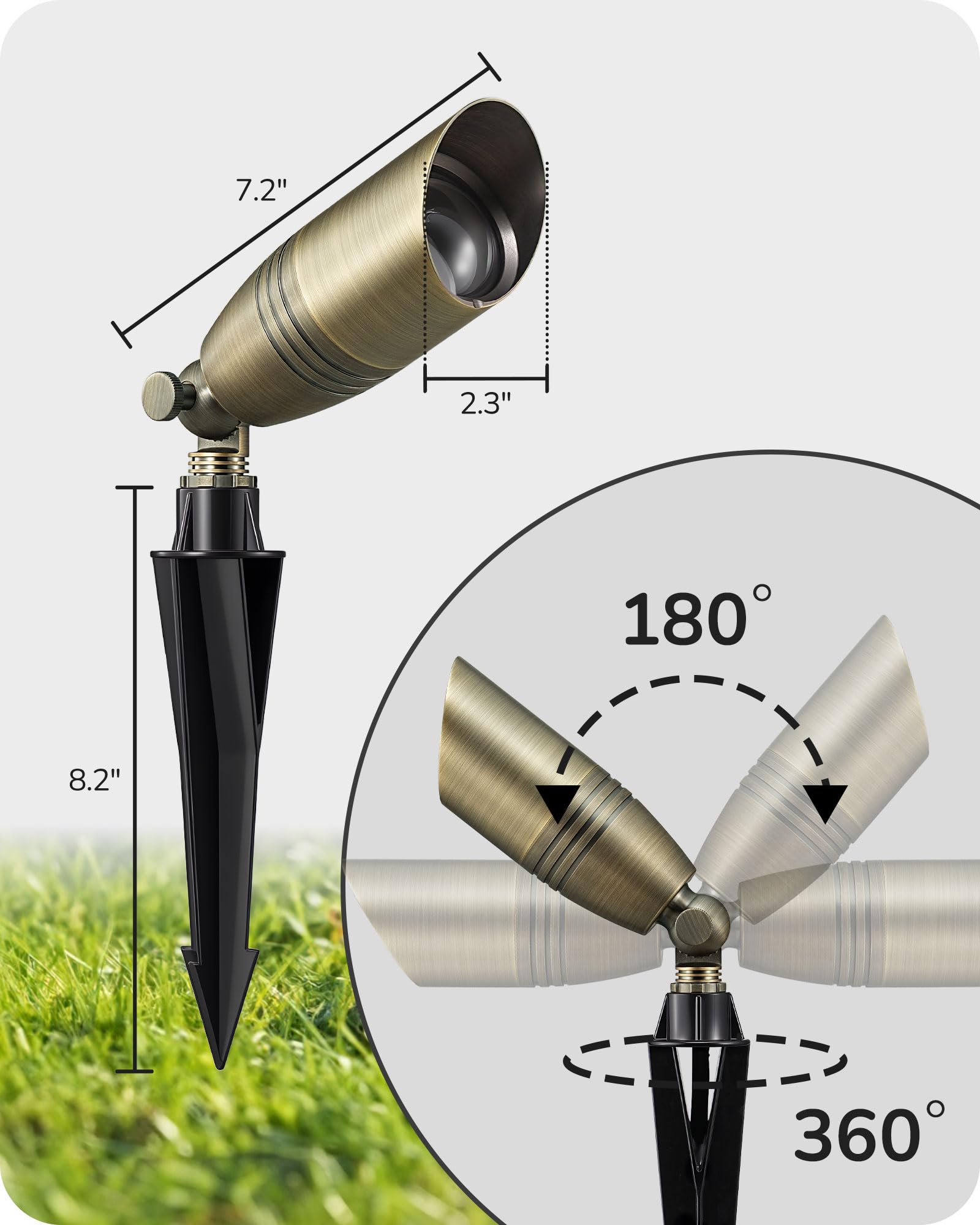 Edishine Solid Brass Outdoor Landscape Spotlights  3Cct Mr16 Bulb Included  12V Led Low Voltage Landscape Lighting  Bronze Heavy Duty Waterproof Spot Lights For Yard Garden Lawn Tree  2 Pack