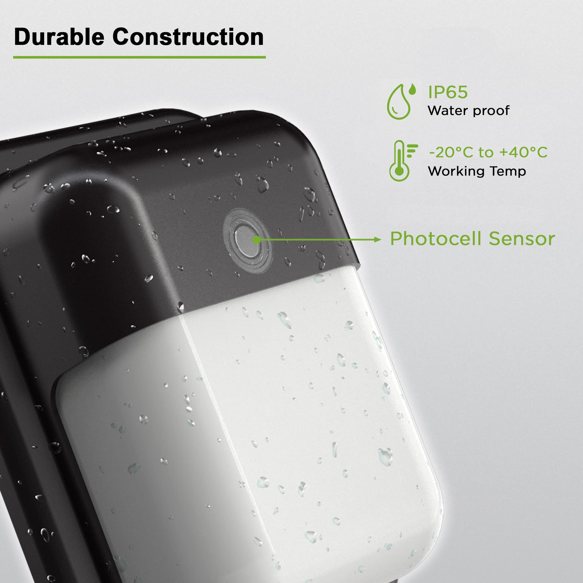 Modern Led Wall Pack Light Security Light With Dusk To Dawn Photocell Outdoor Wall Lantern For Patio, Porch, Hallway 12W 1000Lm