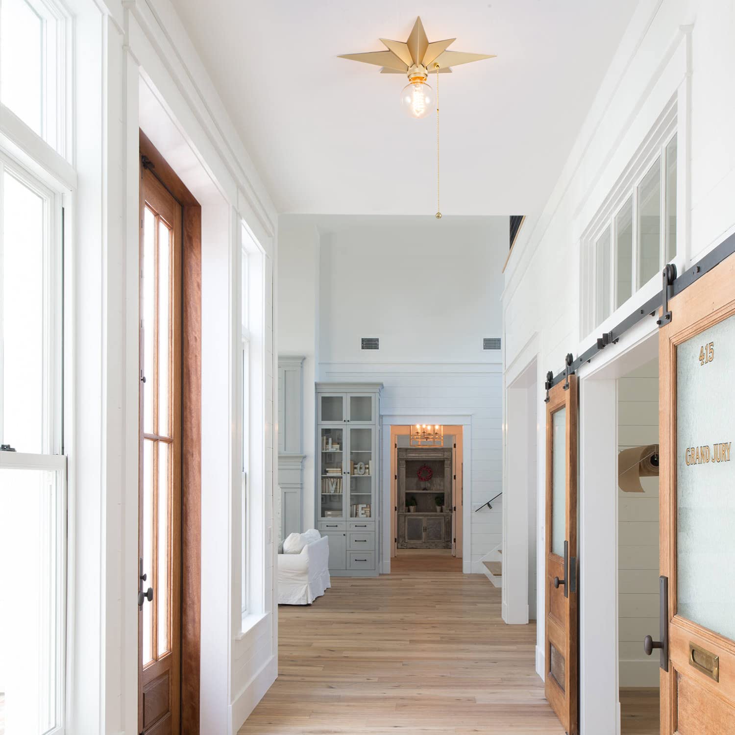 Viluxy Flush Mount Ceiling Light, Gold Star Light Fixtures Mini Ceiling Lamps With Pull Chain On/Off Switch For Hallway, Entrywa