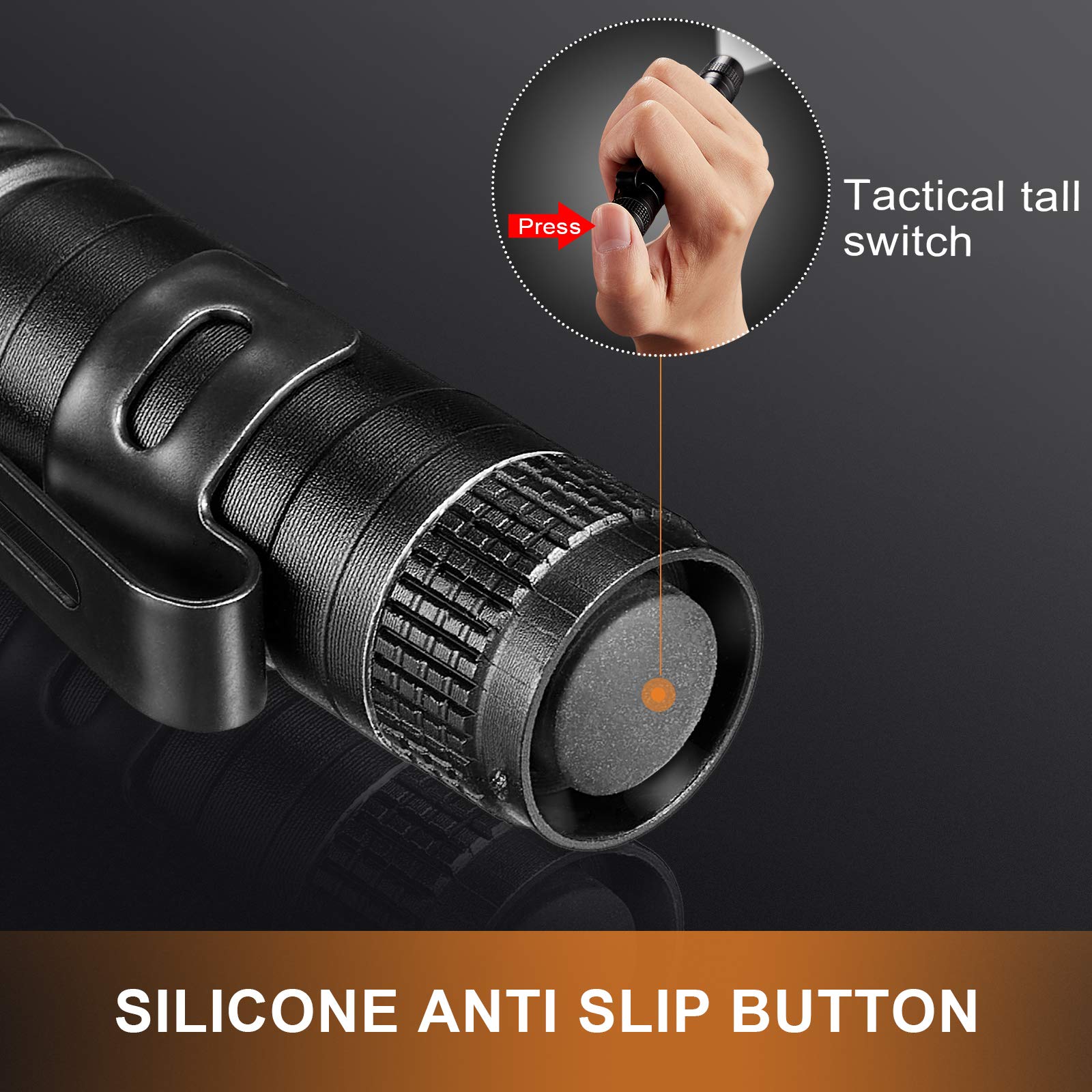 Honoson LED Pocket Pen Light Flashlight, Mini Handheld, Aluminum, Black, Model: Honoson-Pen Lights -06, 12 Pieces