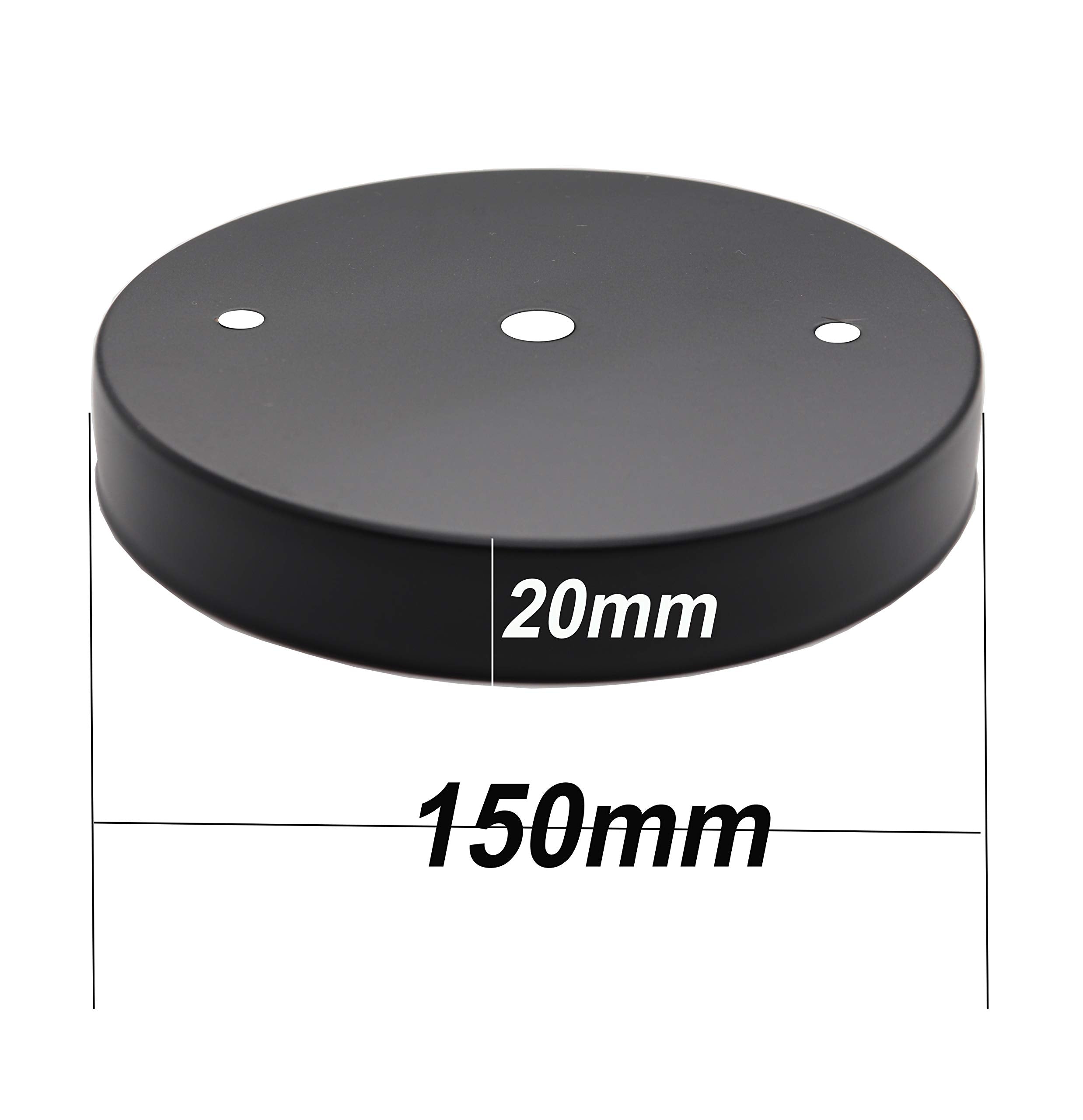 binifiMux Ceiling Canopy Kit, Black Iron Lamp Holder, 150mm Width, Pendant Light Accessories