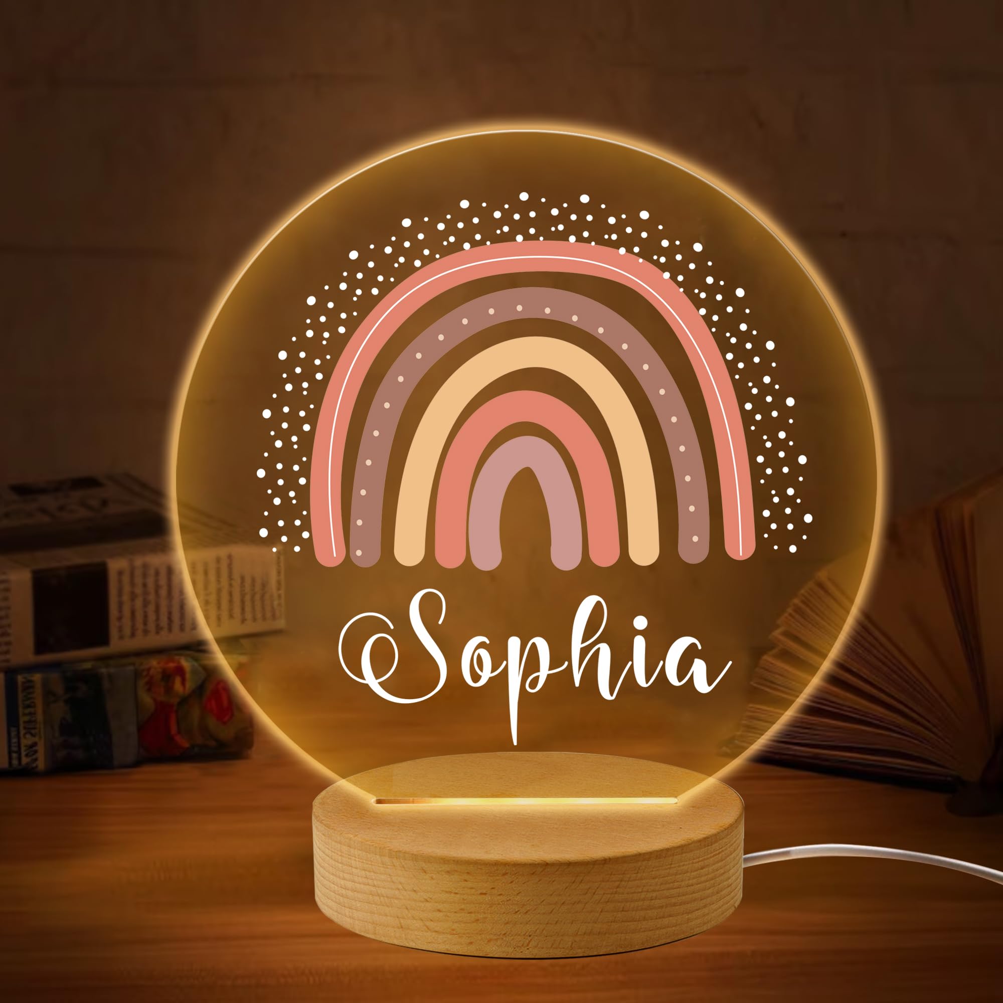 EDSG Personalized Baby Night Light - 7 Colors for Kids Nursery Decor, Bedroom Toddler Lamp - Gifts for Girls Boys, Christmas, Bi