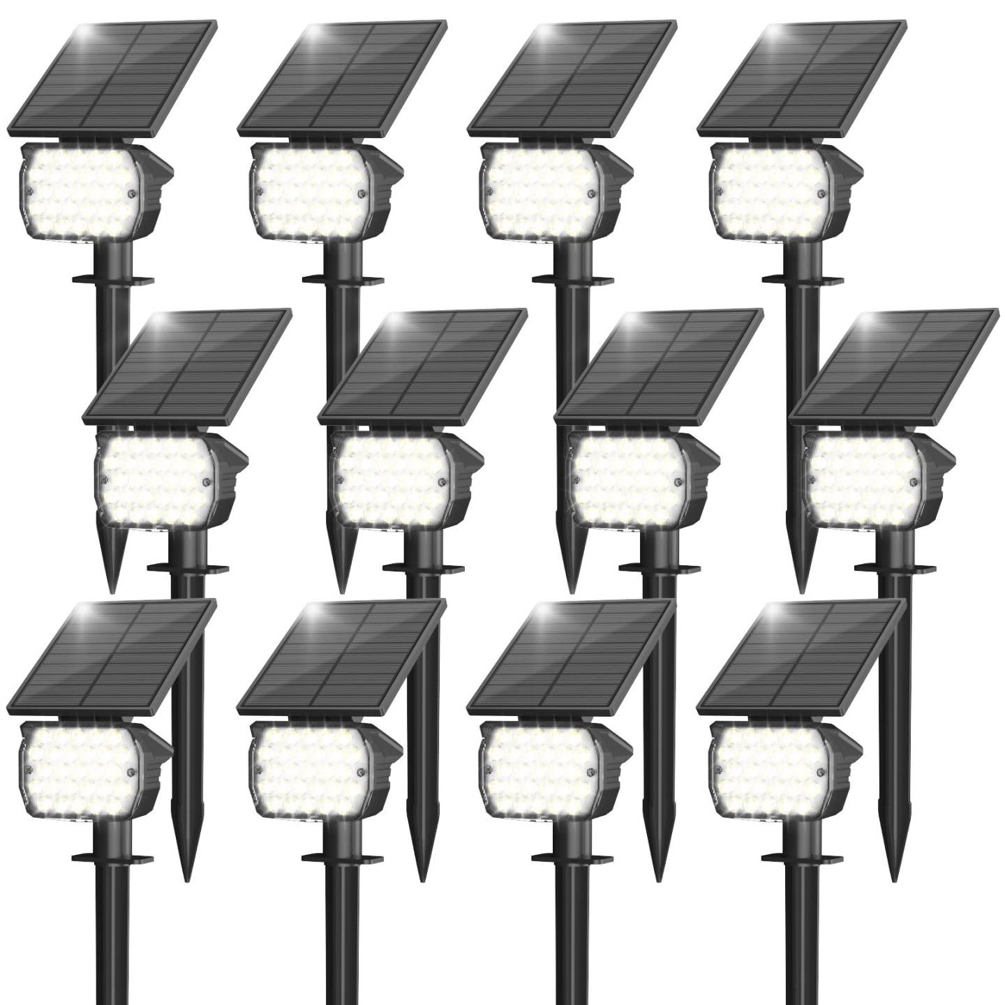 VOLISUN Solar Spot Lights, 27 LED, Waterproof IP67, Auto On/Off, 12 Pack, Cool White, Model 21464