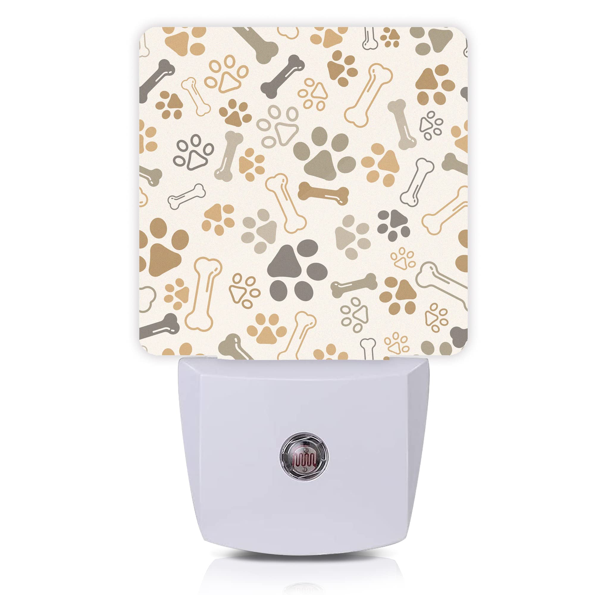 Smoaffly LED Night Light - Dog Cat Paw Print Bones, Auto Sensor, Dusk-to-Dawn, Nursery Decor, Model XD-FXYD-LST03