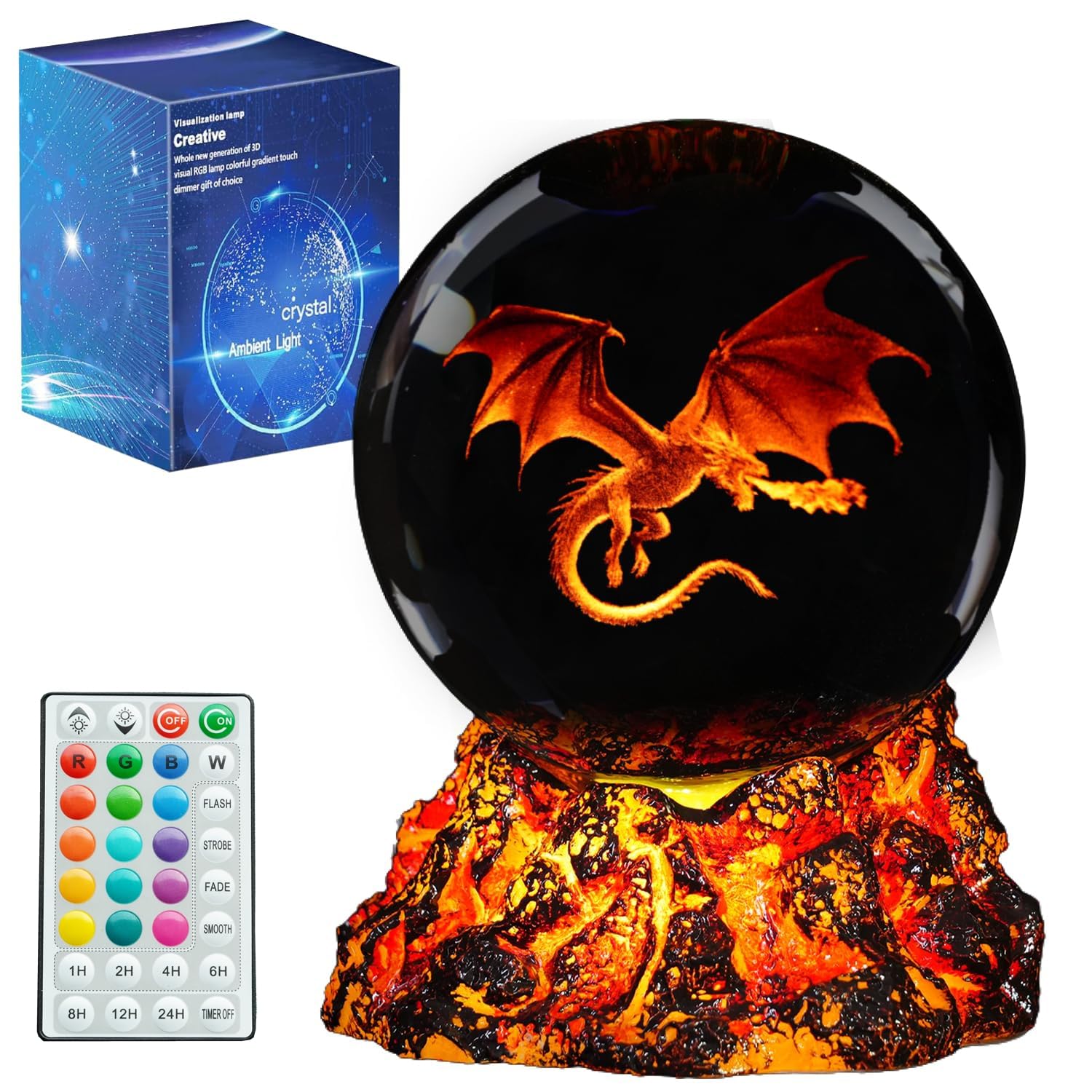 POSSHE Butterfly Crystal Night Light, Butterfly Gifts, K9 3.15 Inch(80mm) Crytstal Lamp with 16 Colors Remote Upgraded Lamp Gift