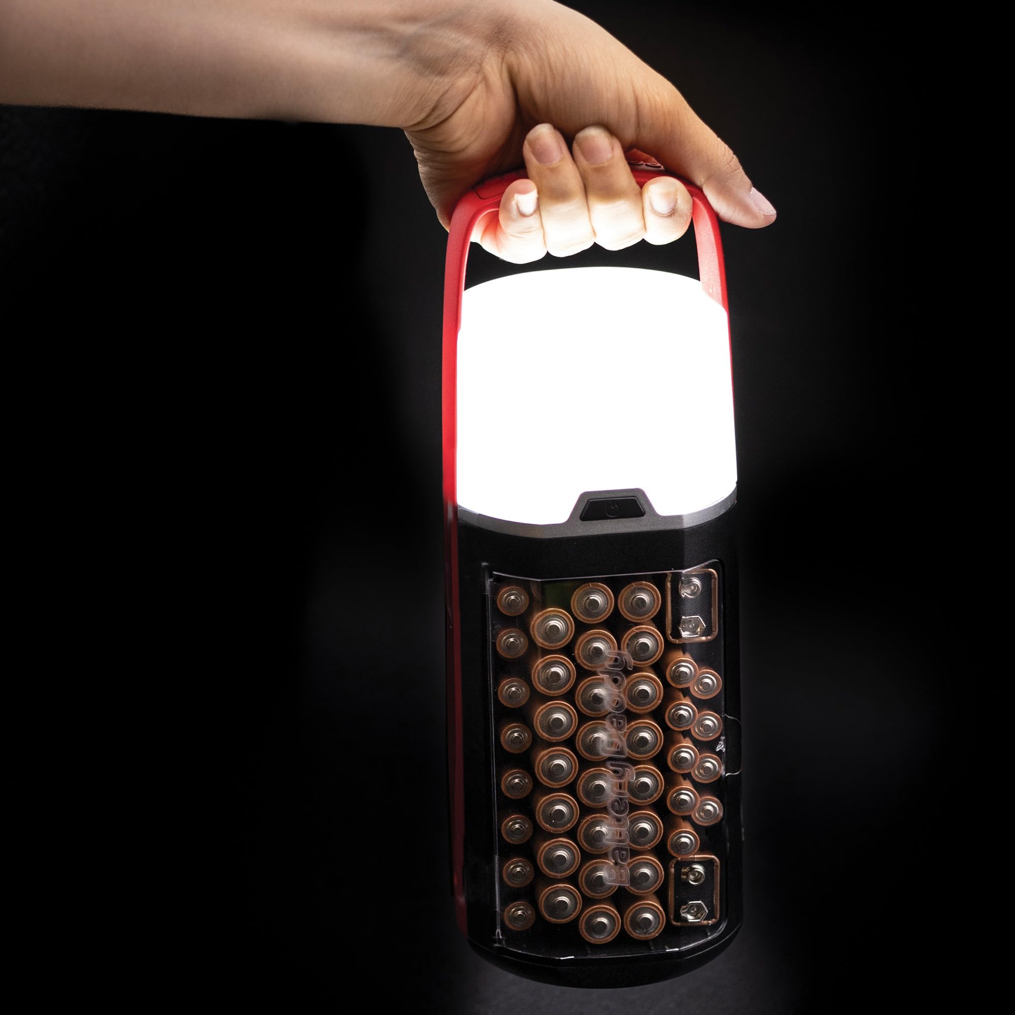 Battery Daddy Lantern, 2-In-1 Battery Powered Lamp & Battery Organizer, Ultra-Bright 1,000 Lumens Utility Light, Stores & Protec