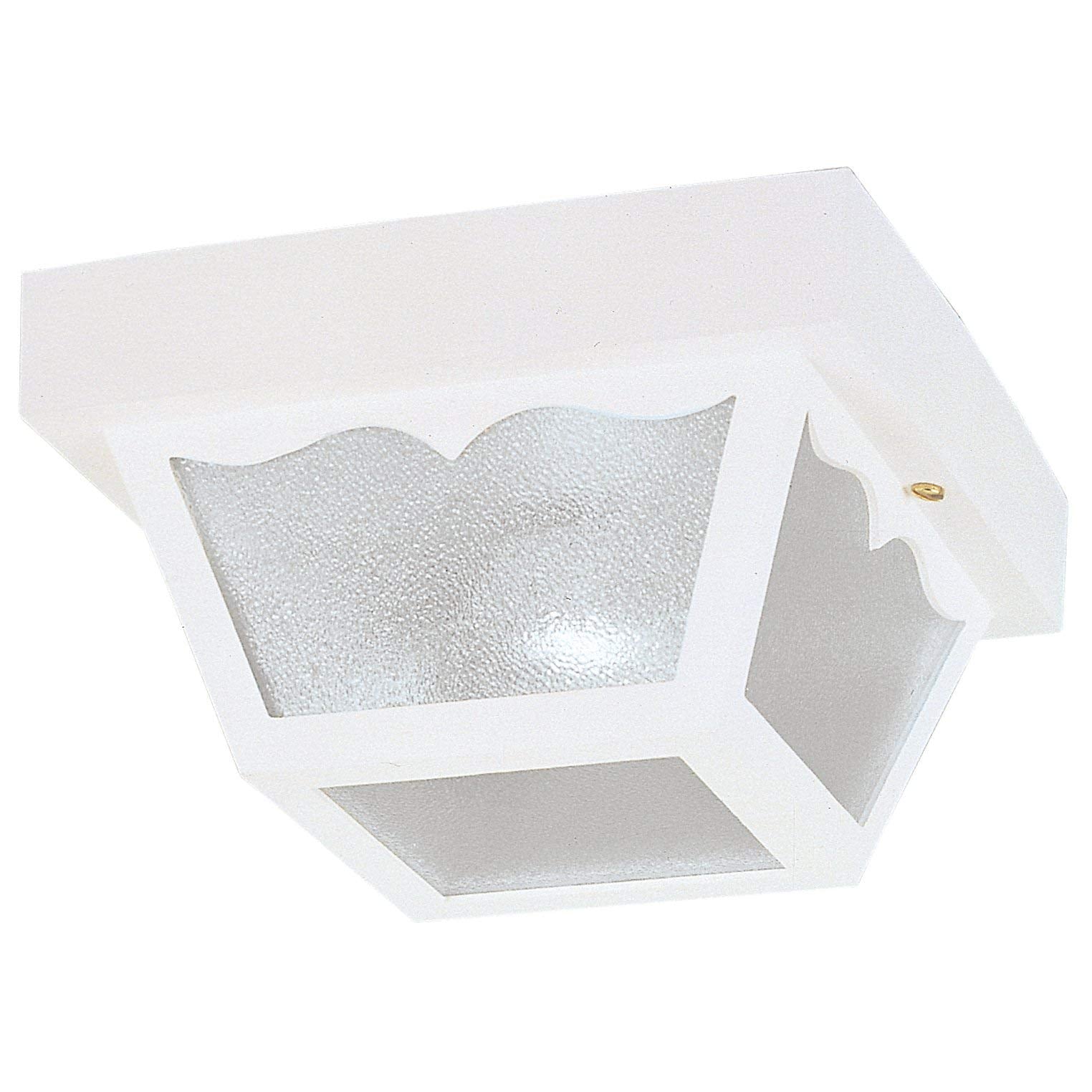 Westinghouse Outdoor Poly Ceiling Fixture, 8-1/4&quot; White, Uses 1 Med Base A19 B13 Bulb