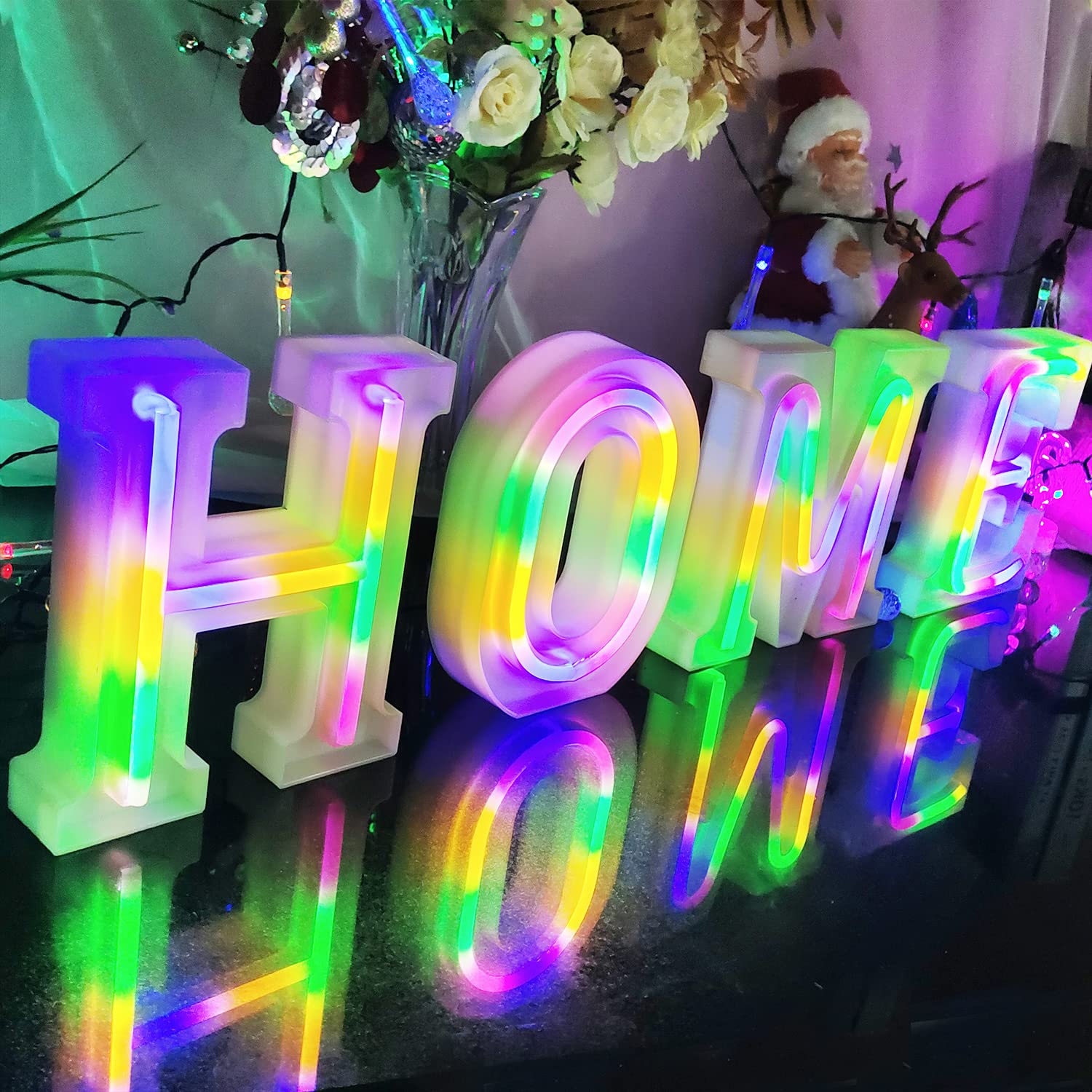 WARMTHOU Neon Letter Lights - 26 Alphabet Sign, USB/Battery Powered, Colorful, Model E38, Number-0, Plastic Decoration for Events