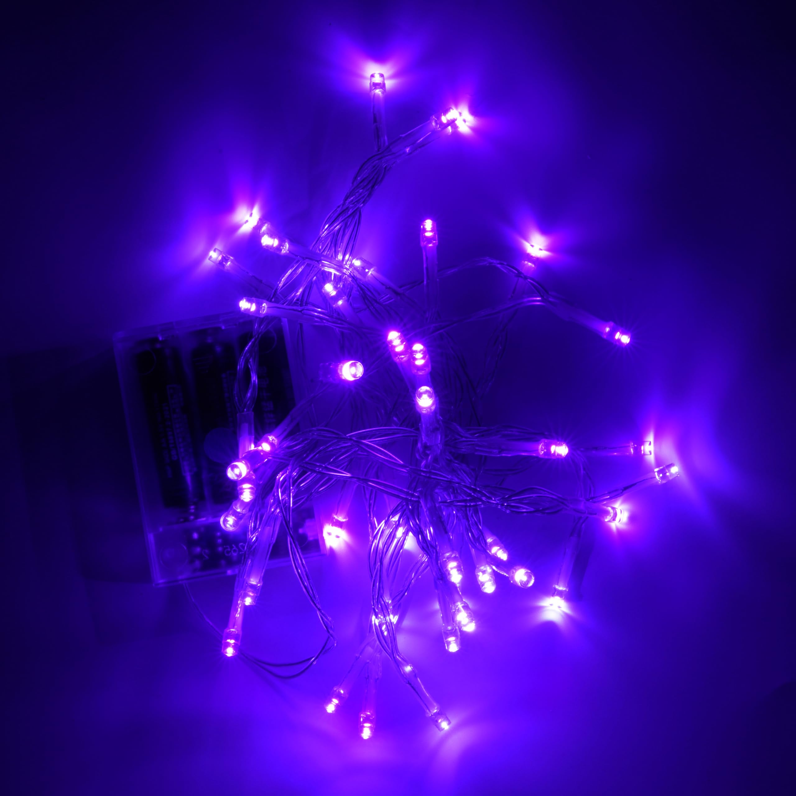 Karlling Battery Operated Fairy Lights, 13 ft, 40 LEDs, 8 Flashing Modes, Timer, Purple, Model Karlling-20230818N
